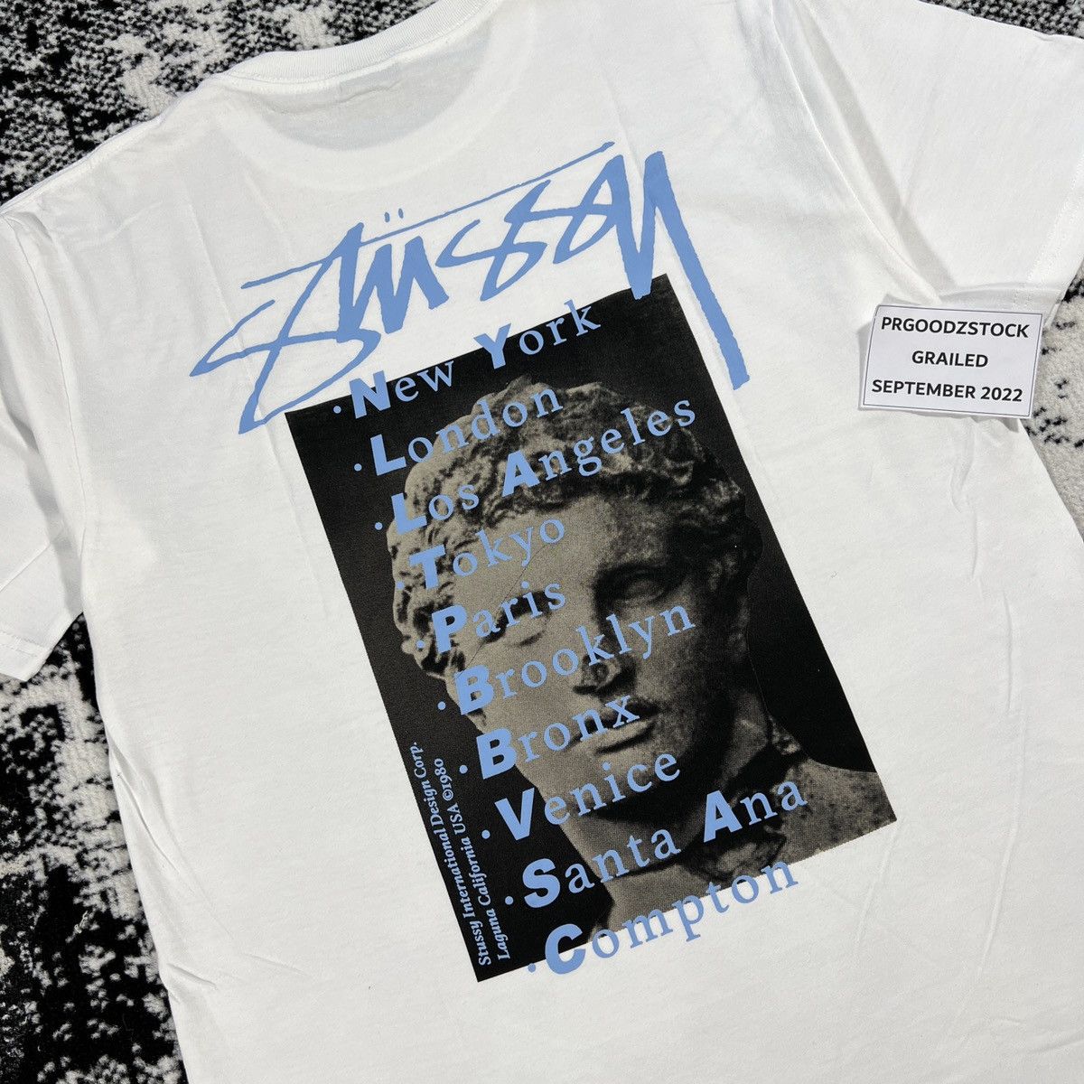 Stussy STATUE PIG DYED TEE IN WHITE SIZE LARGE Grailed