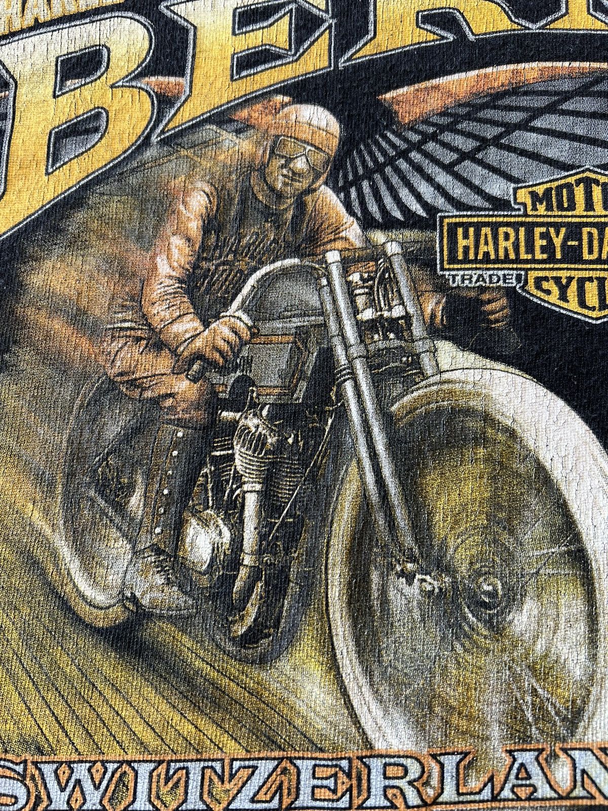 Band Tees × Harley Davidson × Vintage Vintage 2000s Harley Davidson Motorcycles Faded Black Tee Size US XL / EU 56 / 4 - 13 Thumbnail