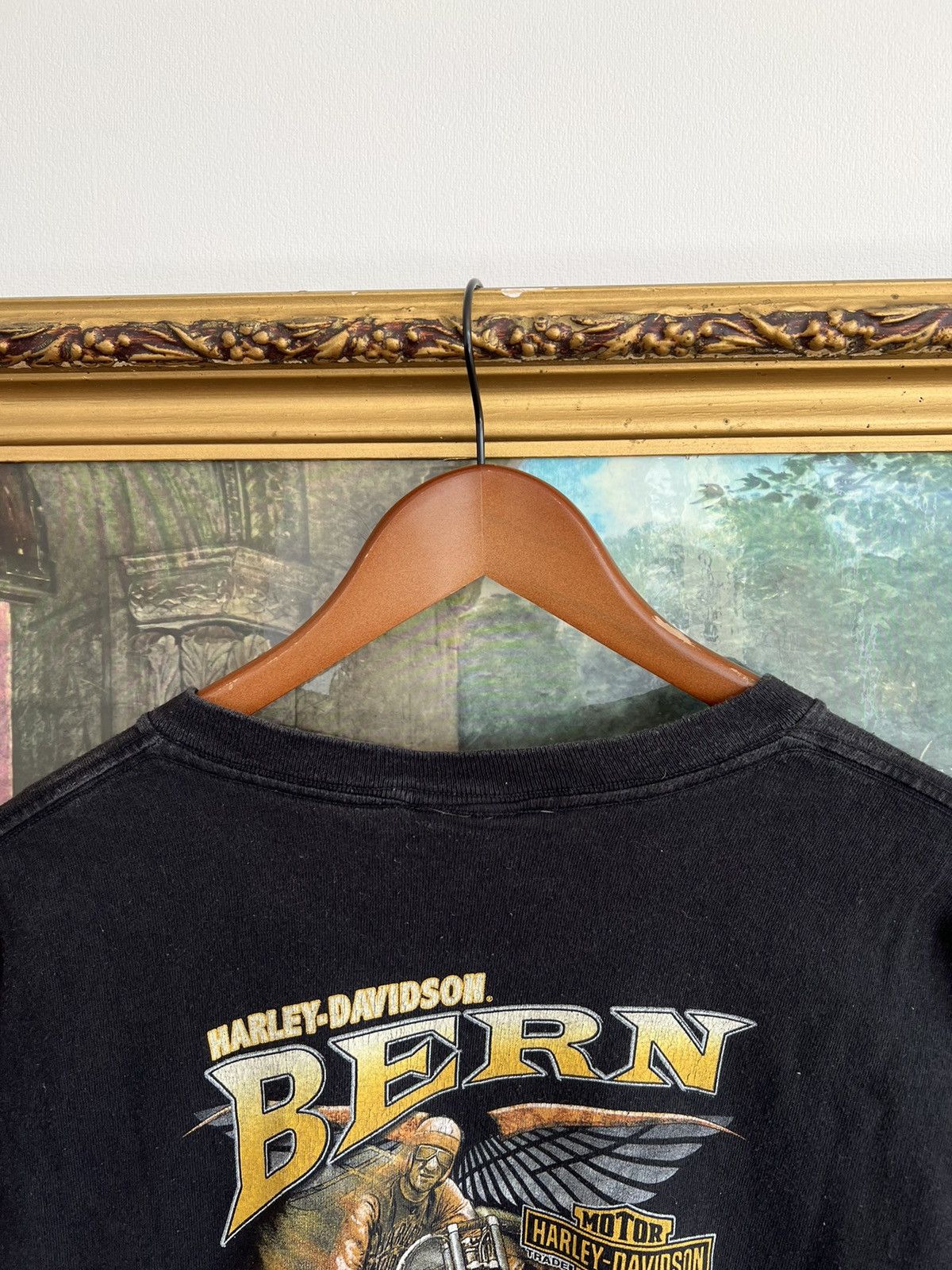 Band Tees × Harley Davidson × Vintage Vintage 2000s Harley Davidson Motorcycles Faded Black Tee Size US XL / EU 56 / 4 - 15 Thumbnail