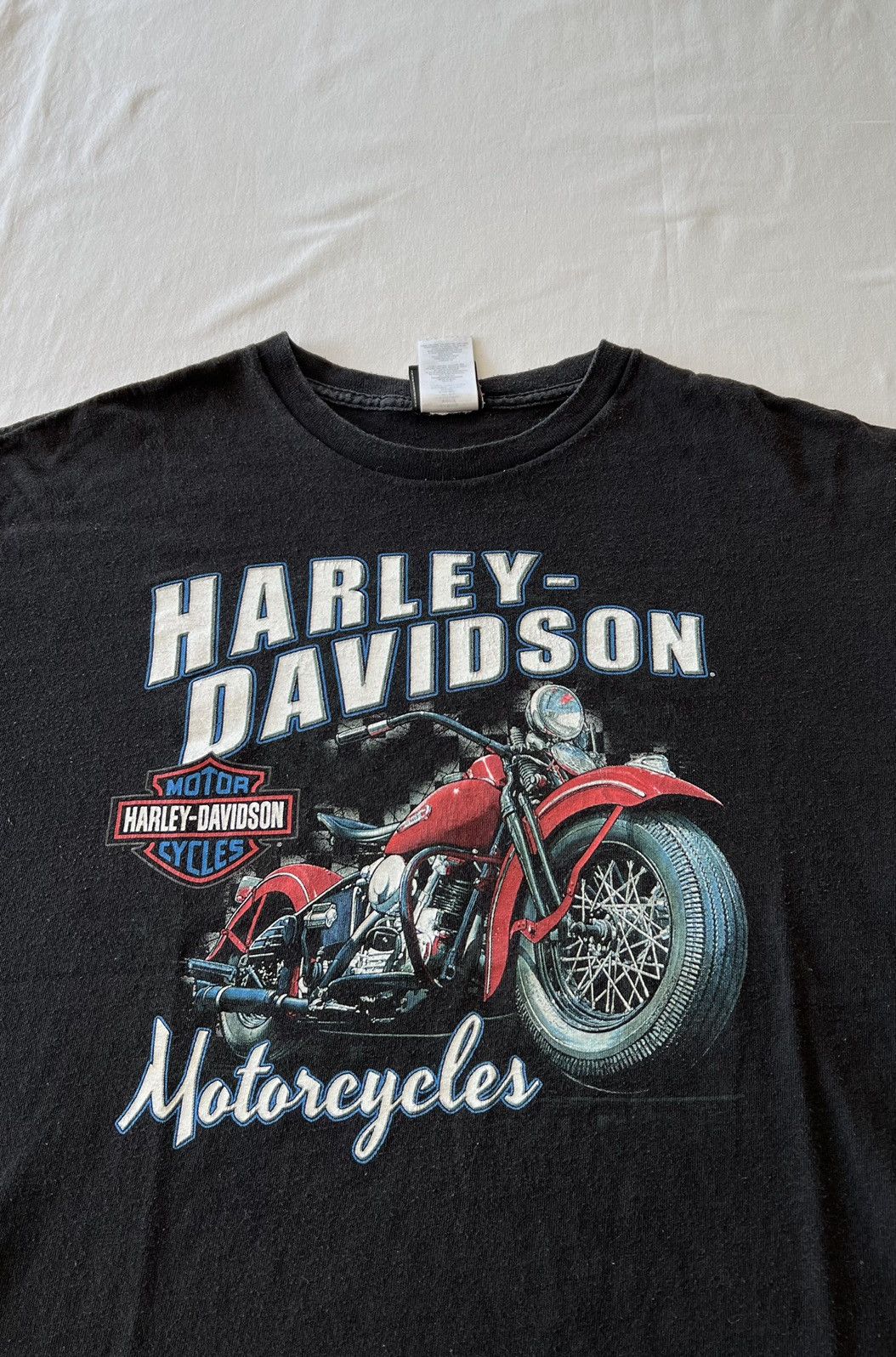 Band Tees × Harley Davidson × Vintage Vintage 2000s Harley Davidson Motorcycles Faded Black Tee Size US XL / EU 56 / 4 - 3 Thumbnail