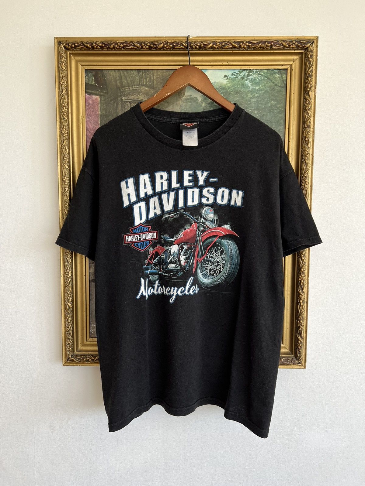 Band Tees × Harley Davidson × Vintage Vintage 2000s Harley Davidson Motorcycles Faded Black Tee Size US XL / EU 56 / 4 - 1 Thumbnail