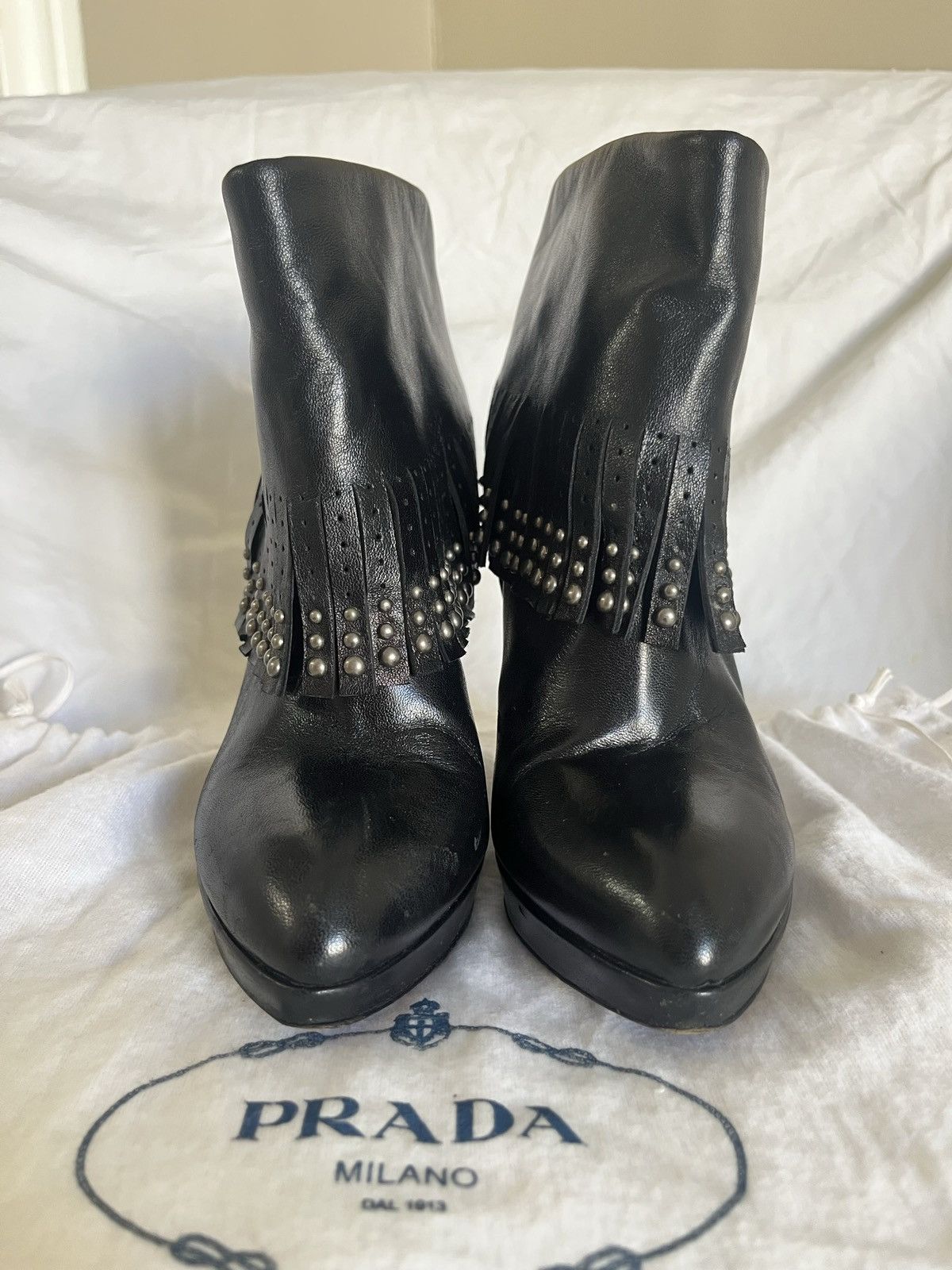Prada studded ankle boots