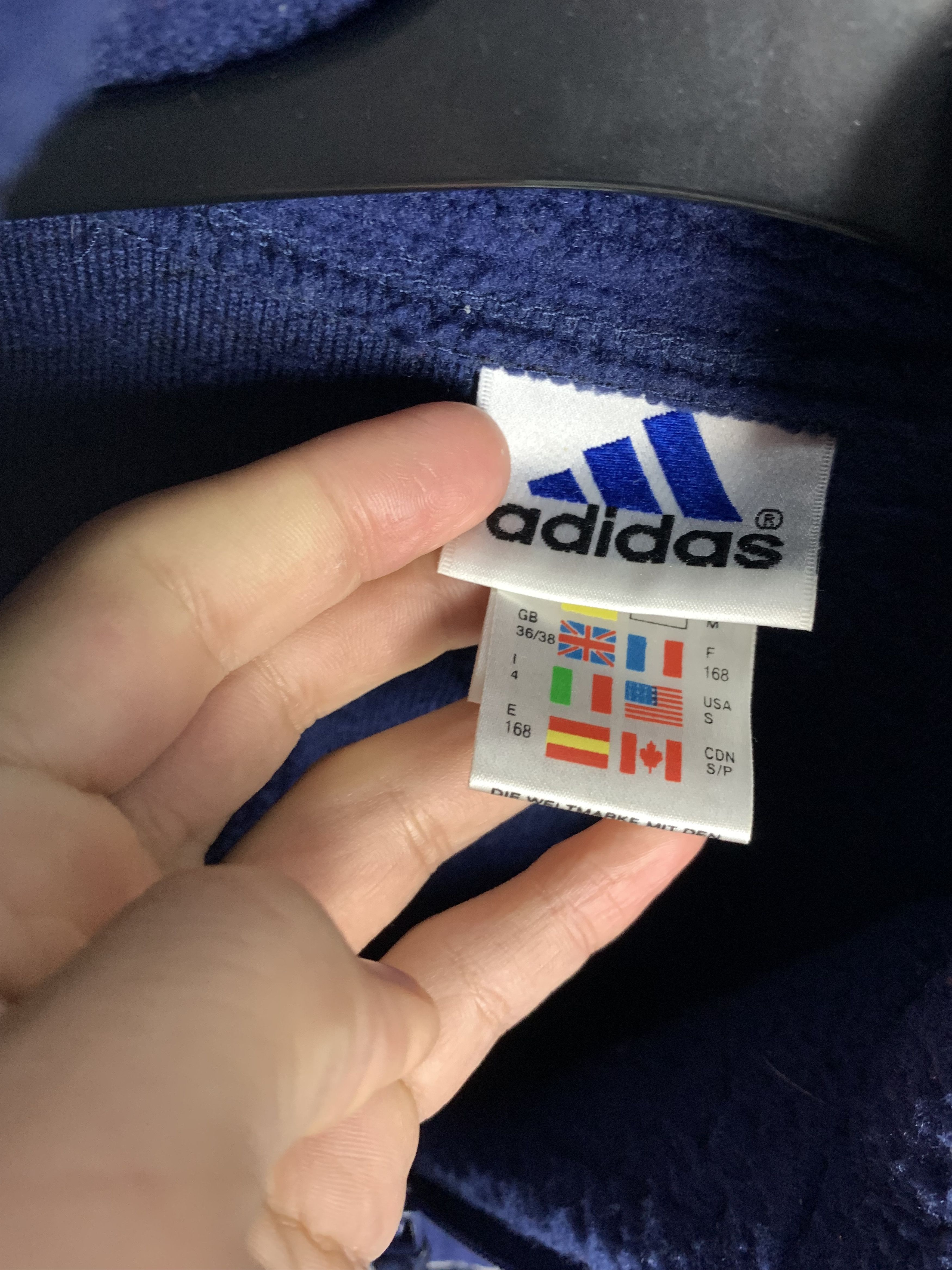 Adidas Vintage 1\4 Quarter Zip Teddy Fleece Jacket Denali