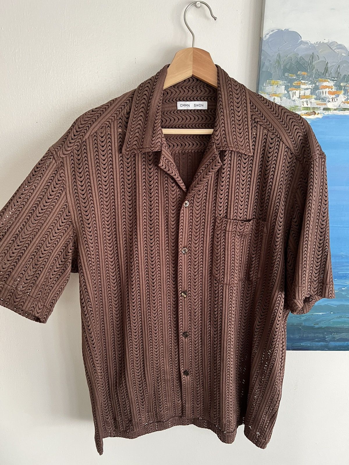 CMMN SWDN Brown Mesh Shirt Size US S / EU 44-46 / 1 - 3 Thumbnail