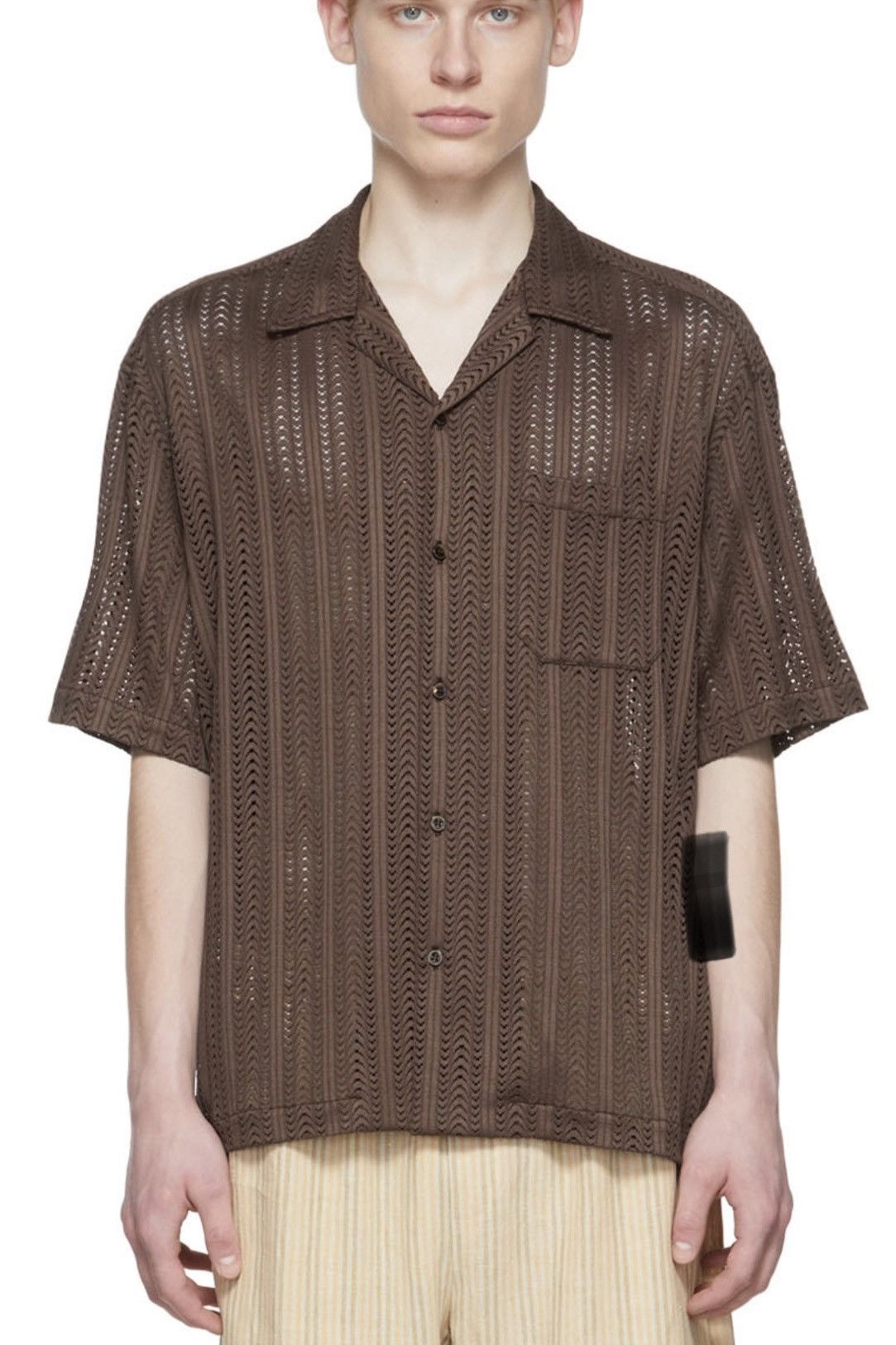 CMMN SWDN Brown Mesh Shirt Size US S / EU 44-46 / 1 - 5 Thumbnail