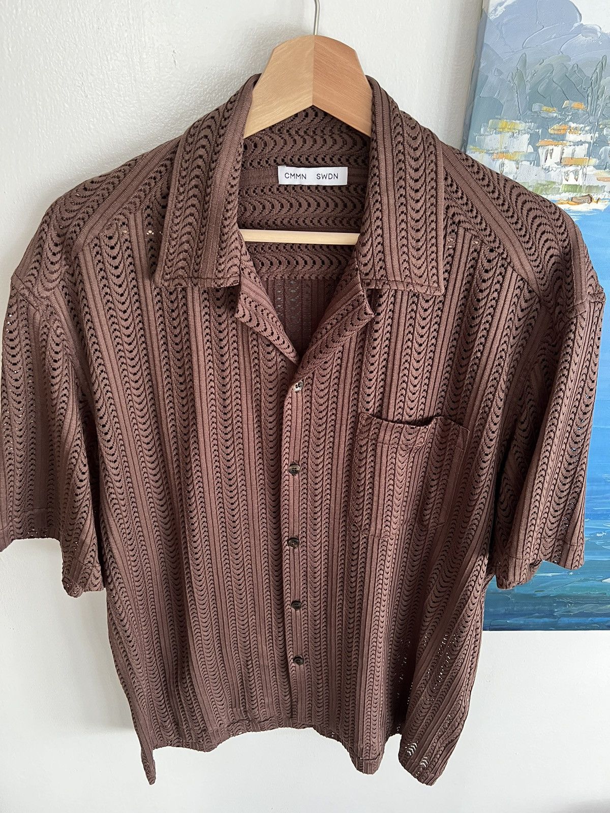 CMMN SWDN Brown Mesh Shirt Size US S / EU 44-46 / 1 - 6 Thumbnail