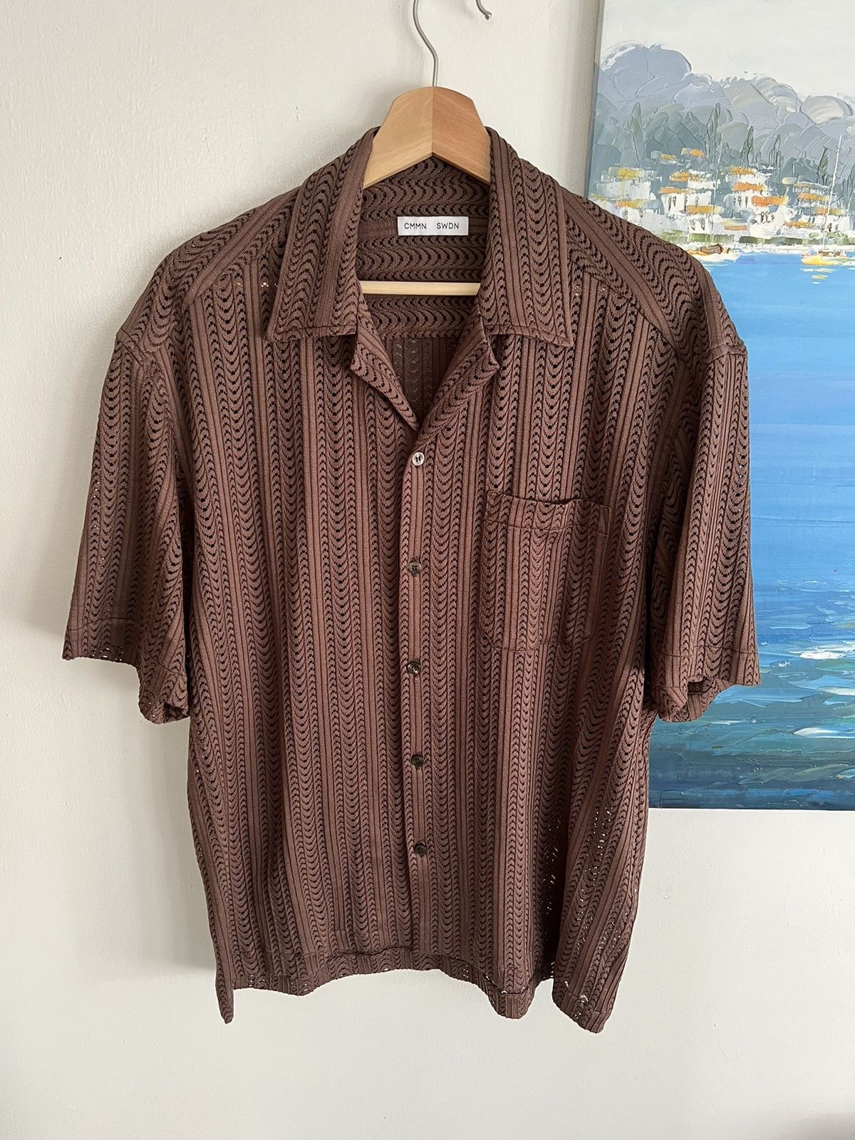 CMMN SWDN Brown Mesh Shirt Size US S / EU 44-46 / 1 - 7 Thumbnail