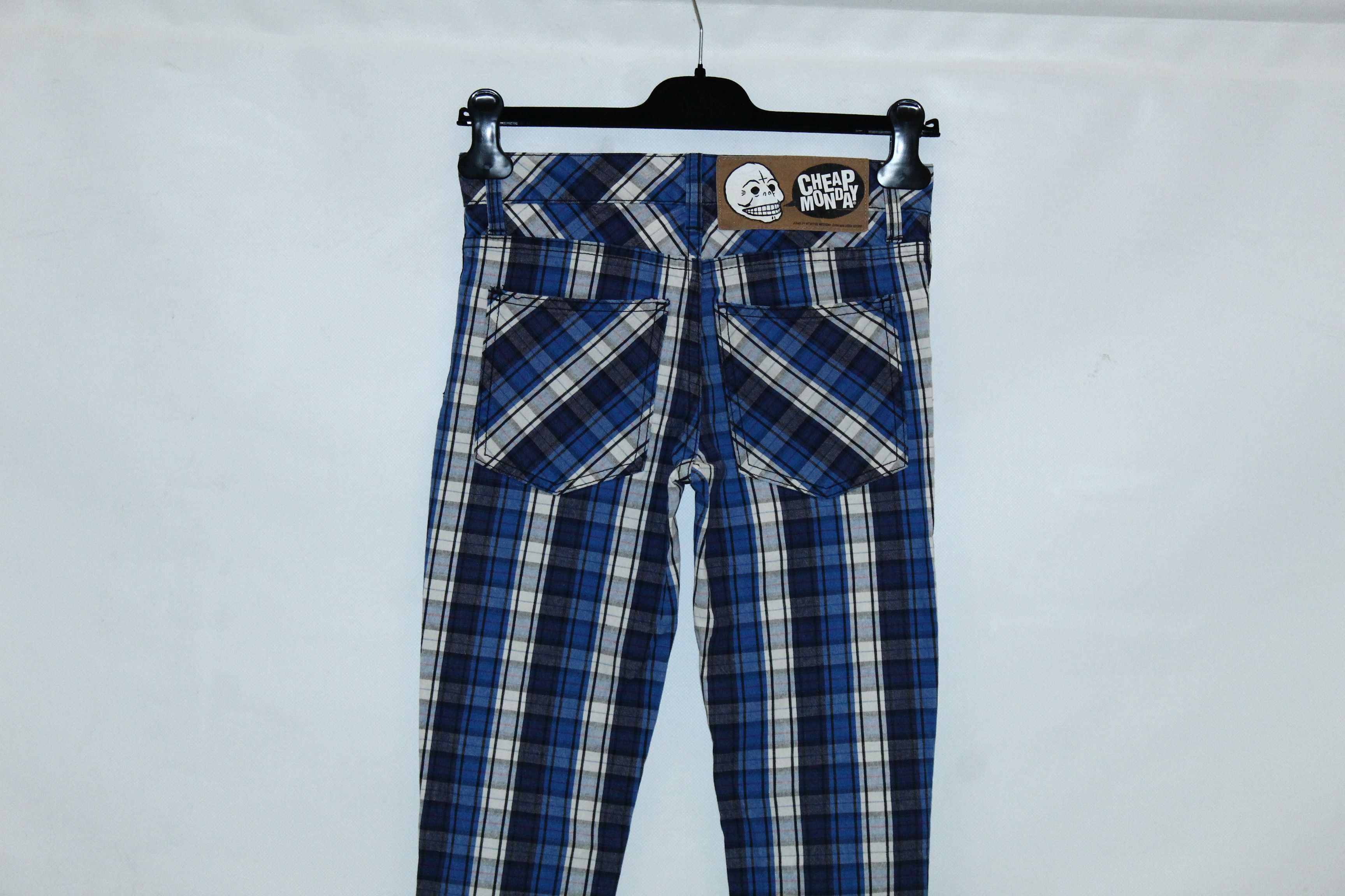 Cheap Monday Cheap Monday Tight Blue Check Tartan Super Skinny Pants Size 28" / US 6 / IT 42 - 8 Thumbnail