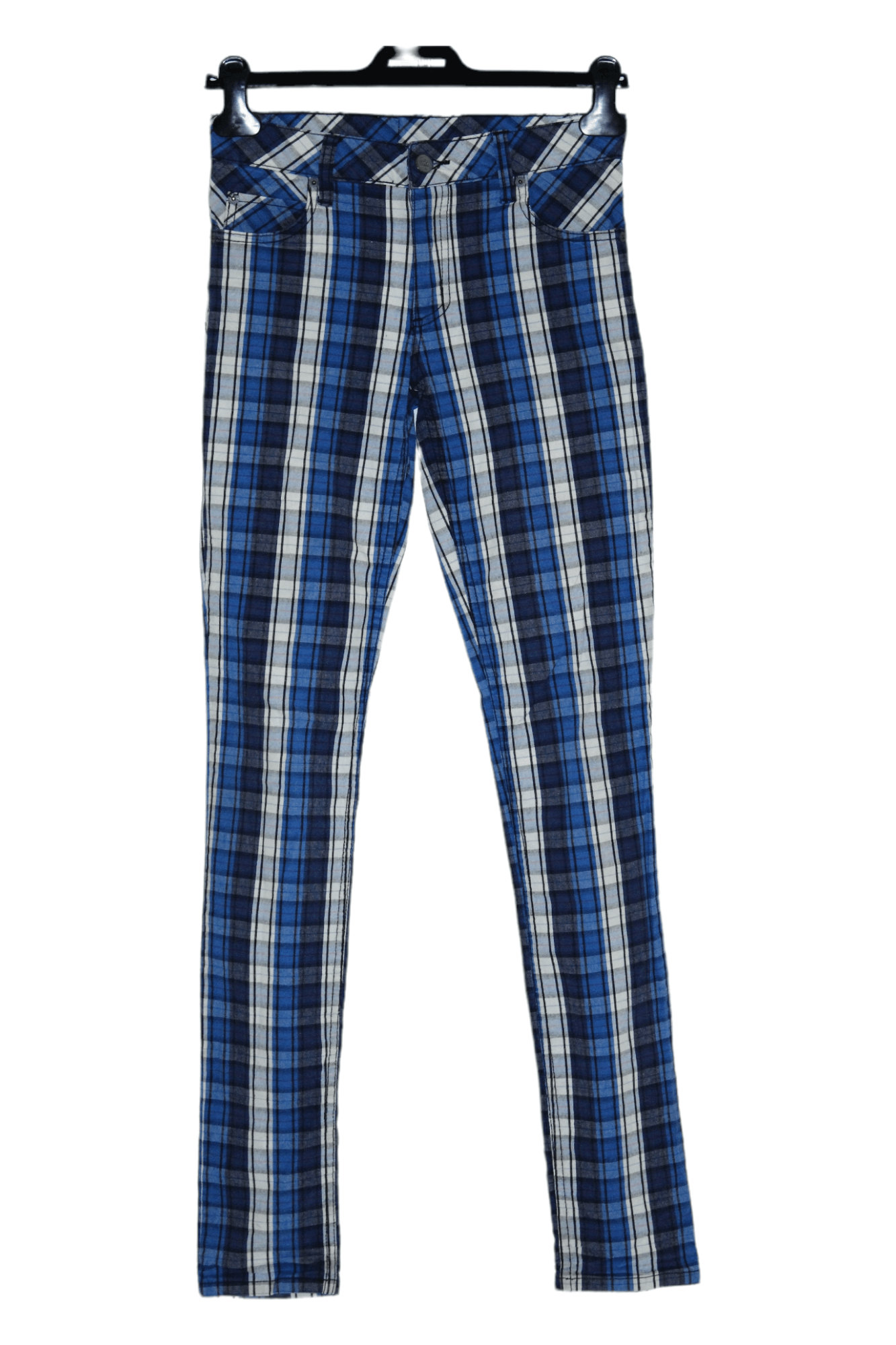 Cheap Monday Cheap Monday Tight Blue Check Tartan Super Skinny Pants Size 28" / US 6 / IT 42 - 2 Thumbnail