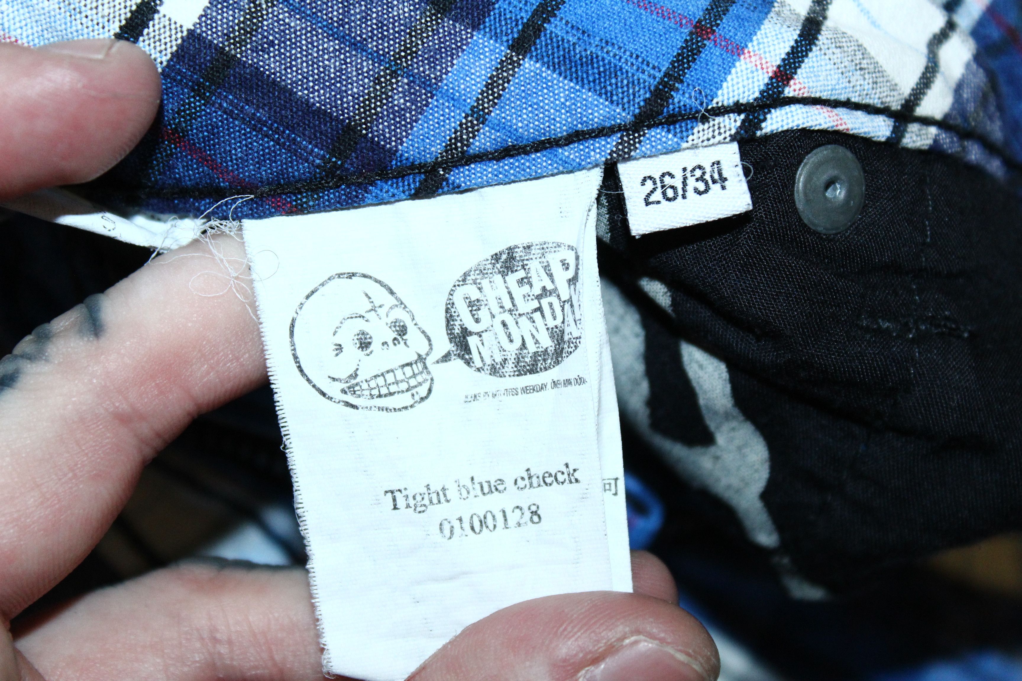 Cheap Monday Cheap Monday Tight Blue Check Tartan Super Skinny Pants Size 28" / US 6 / IT 42 - 4 Thumbnail