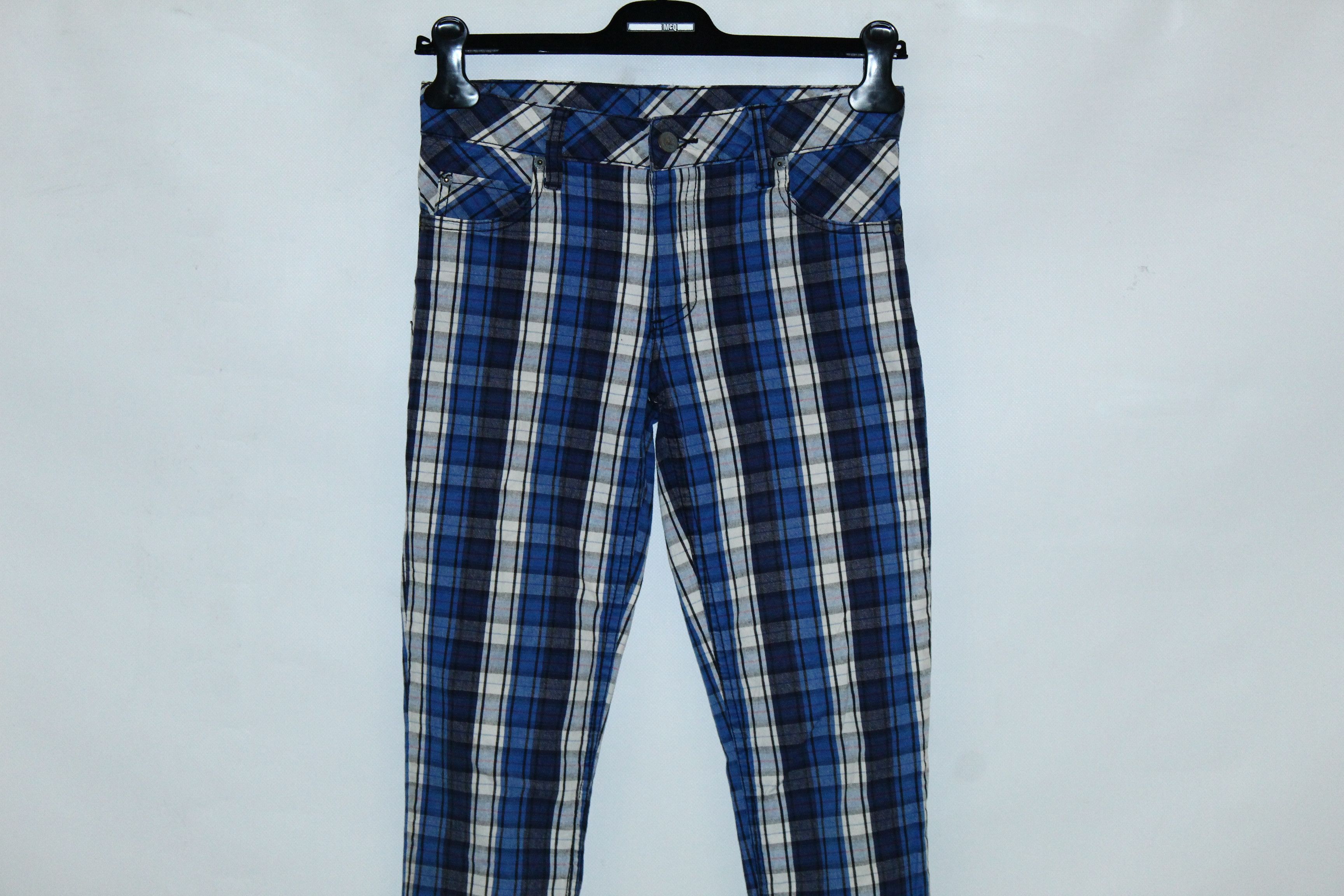 Cheap Monday Cheap Monday Tight Blue Check Tartan Super Skinny Pants Size 28" / US 6 / IT 42 - 7 Thumbnail