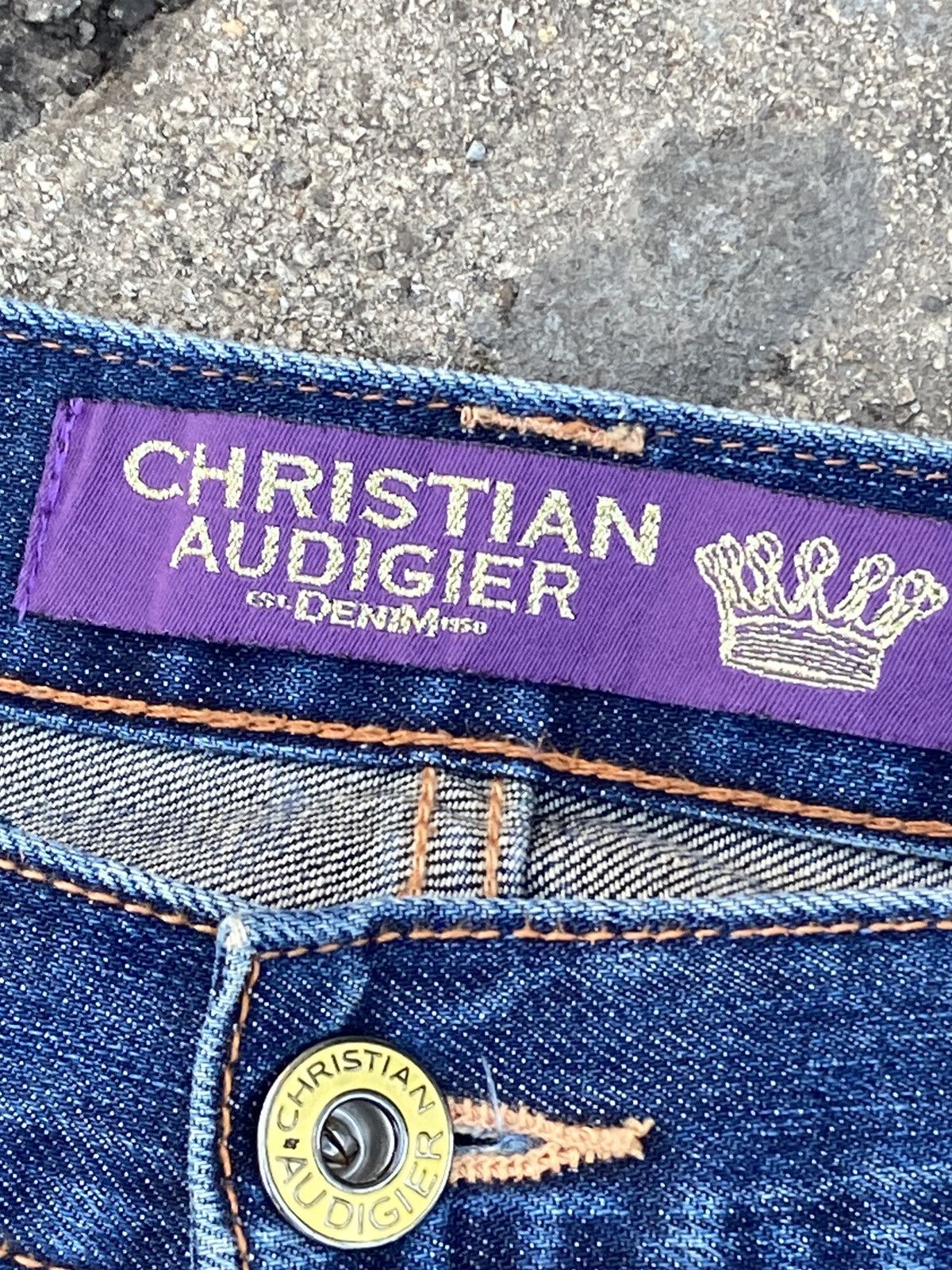 Christian Audigier Ed Hardy by Christian Audigier big logo blue denim pant Size US 38 / EU 54 - 17 Thumbnail
