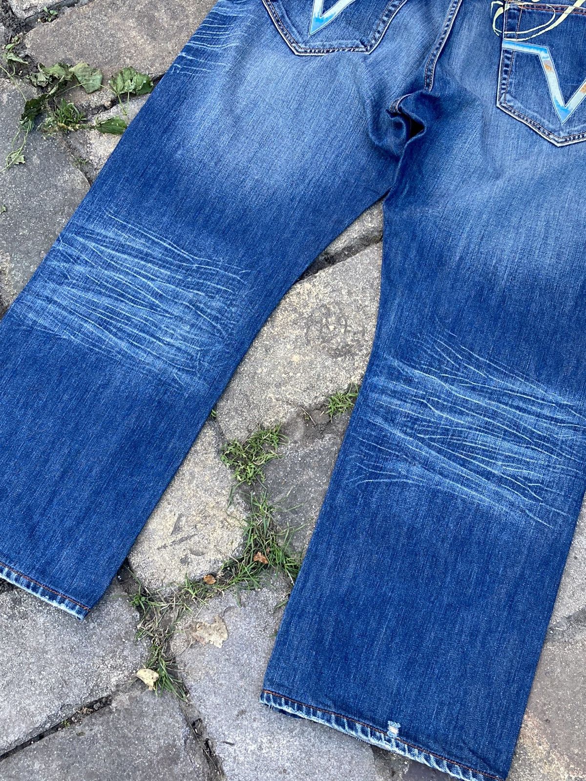 Christian Audigier Ed Hardy by Christian Audigier big logo blue denim pant Size US 38 / EU 54 - 4 Thumbnail