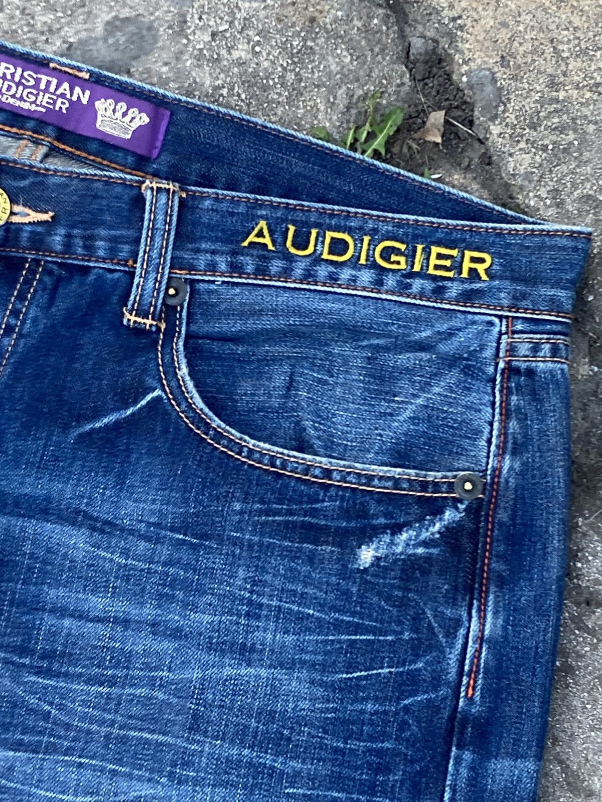 Christian Audigier Ed Hardy by Christian Audigier big logo blue denim pant Size US 38 / EU 54 - 15 Thumbnail