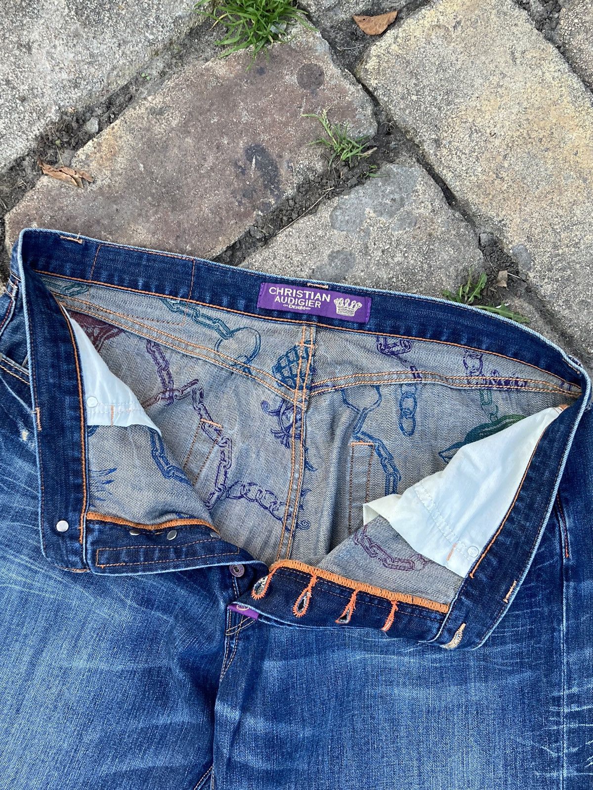 Christian Audigier Ed Hardy by Christian Audigier big logo blue denim pant Size US 38 / EU 54 - 20 Thumbnail