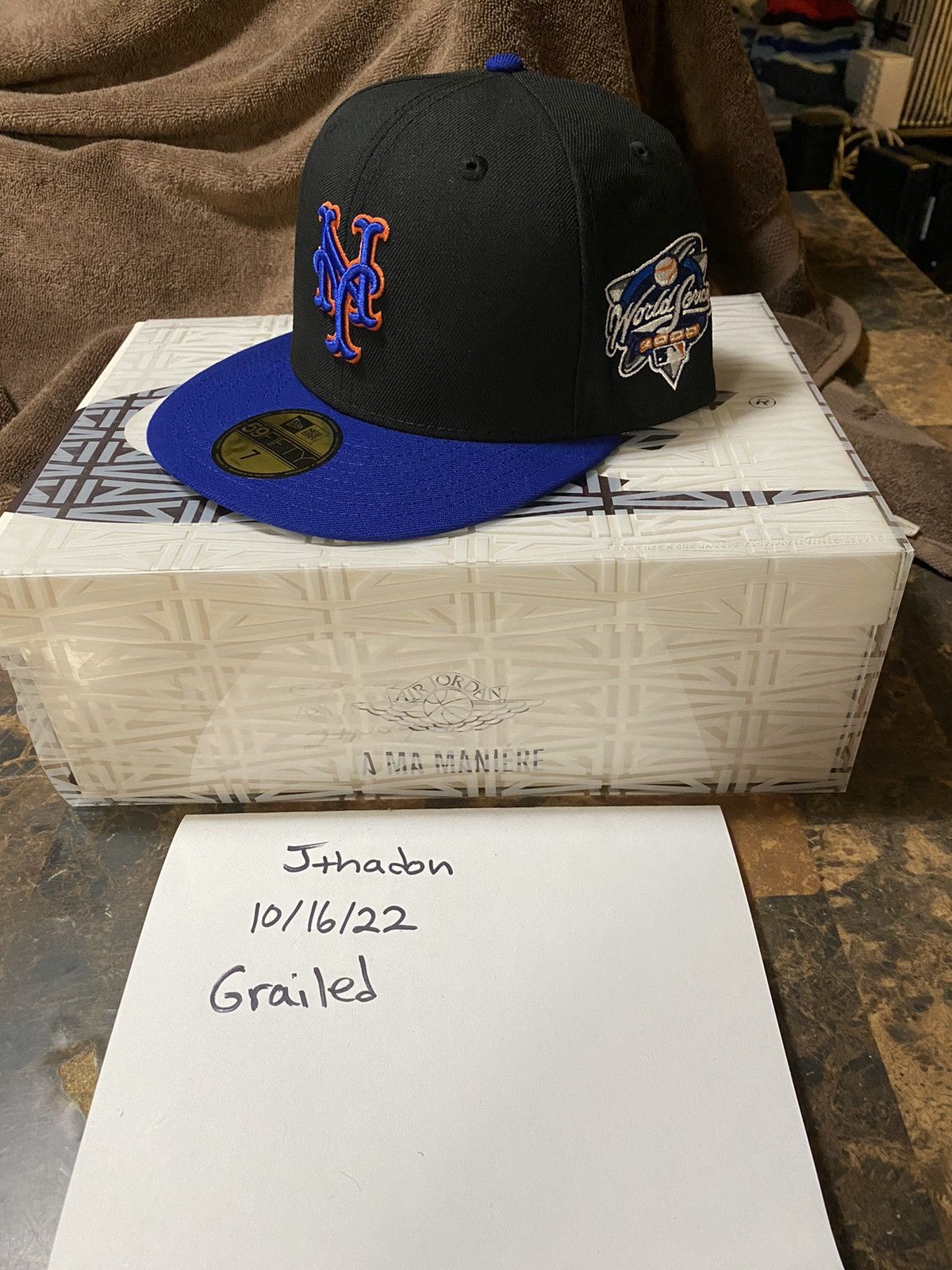 New York Mets New Era 59fifty hat size 7 black blue