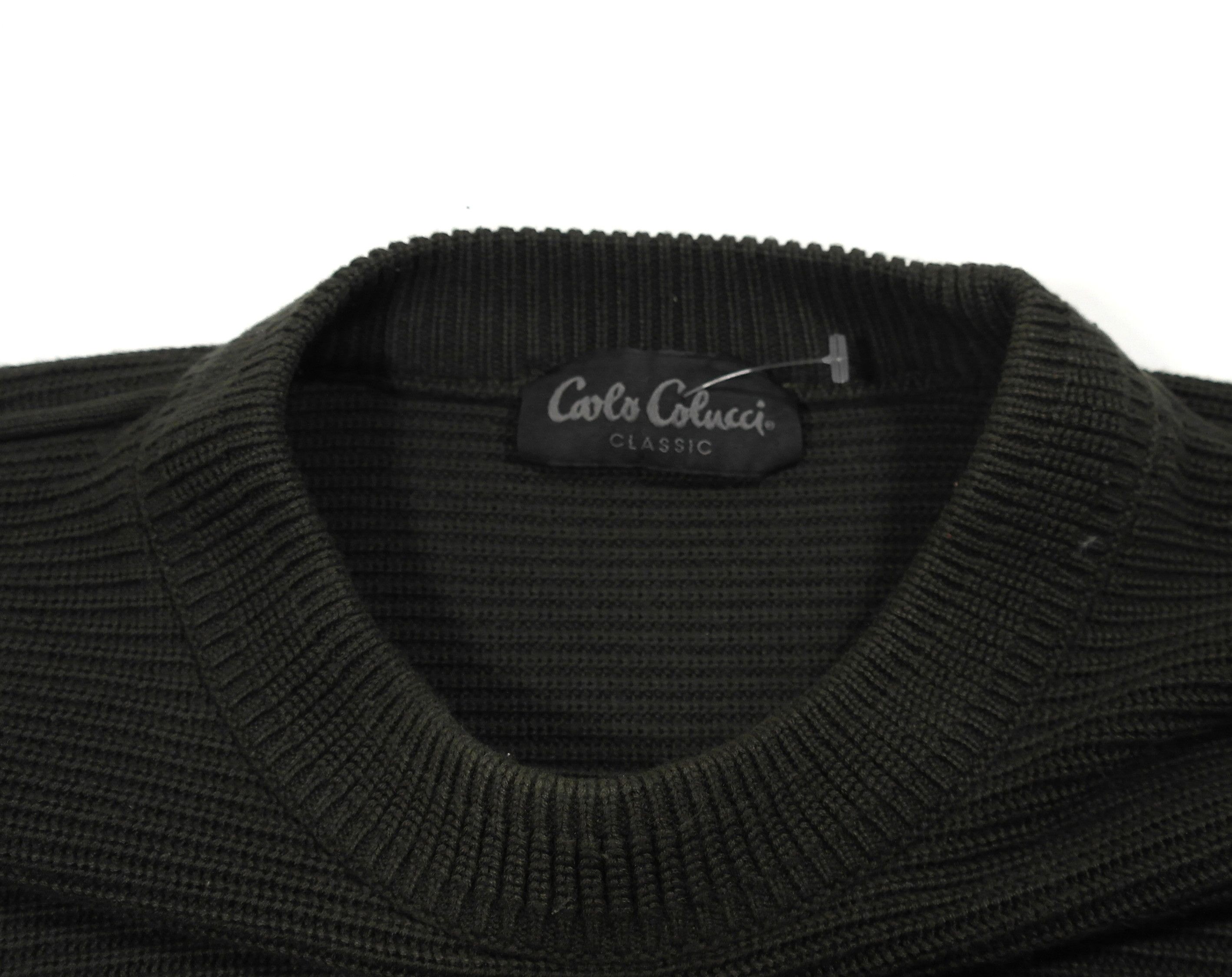 Carlo Colucci Carlo Colucci Mens Vintage Crewneck Knit Sweater Dark Green Size US L / EU 52-54 / 3 - 5 Thumbnail