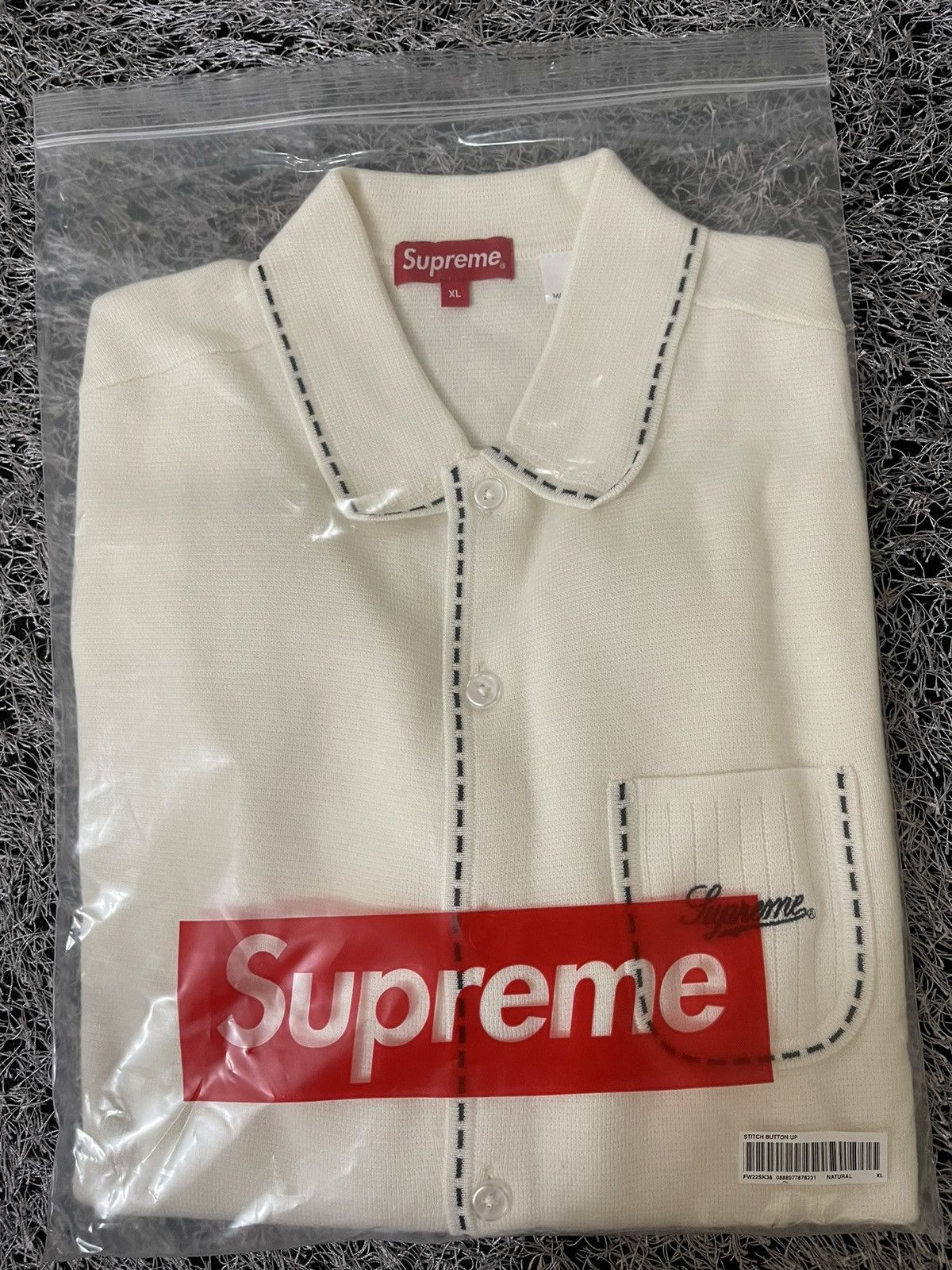 Supreme Contrast stitch button up Sweater | Grailed