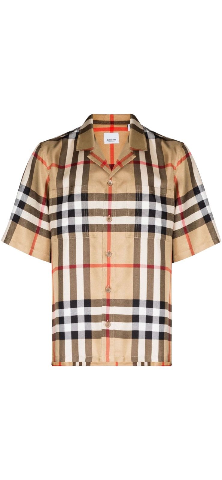 Burberry Short Sleeve Check Silk Shirt