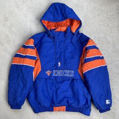 VTG RARE STARTER NEW YORK KNICKS FULL ZIPP WITH HOOD SPLIT COLOR WINTER  JACKET