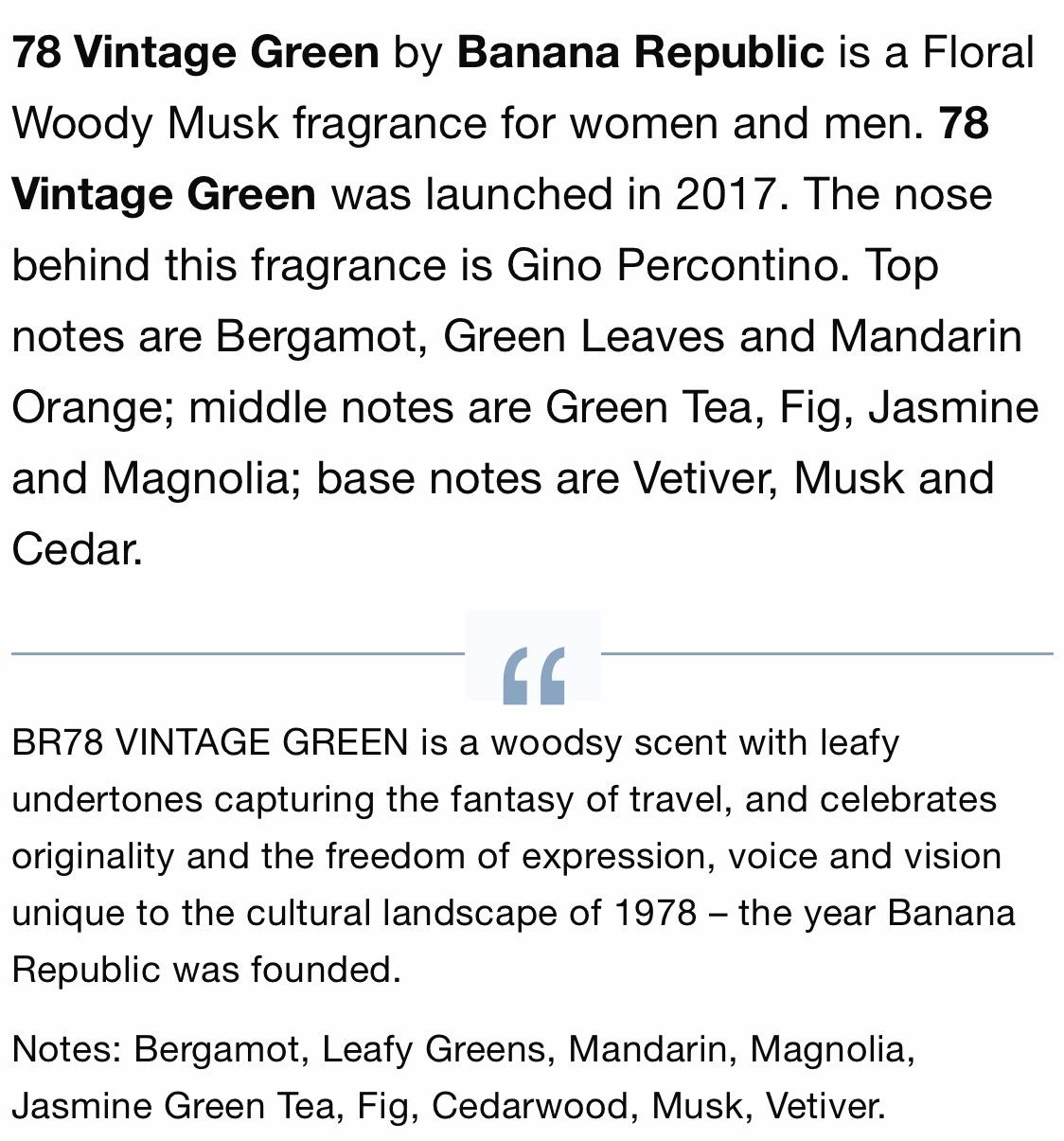 Banana Republic *RARE* Banana Republic 78 Vintage Green Cologne Perfume Size ONE SIZE - 5 Thumbnail