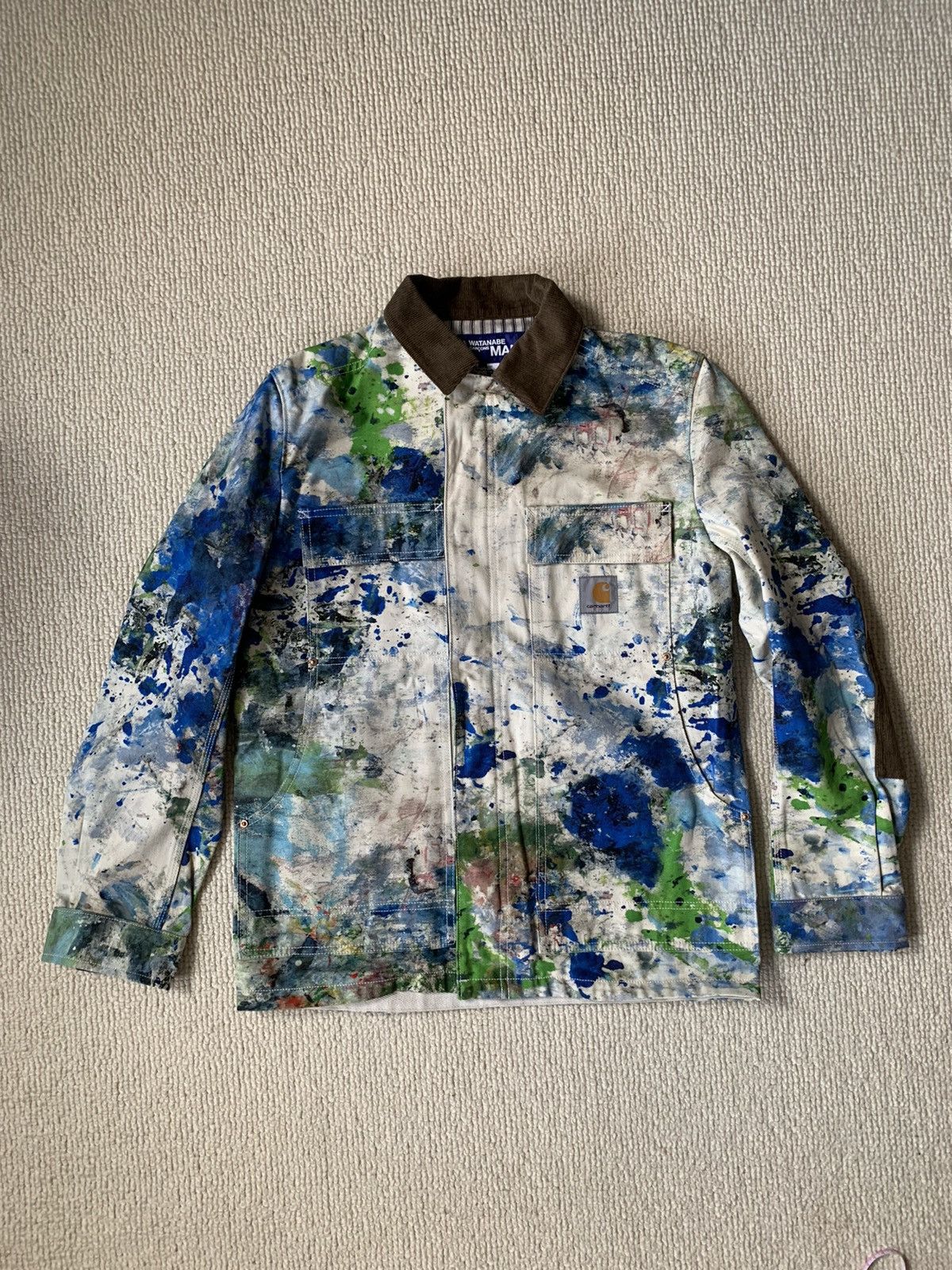 Junya Watanabe MAN X Carhartt Paint Splatter Jeans, $510