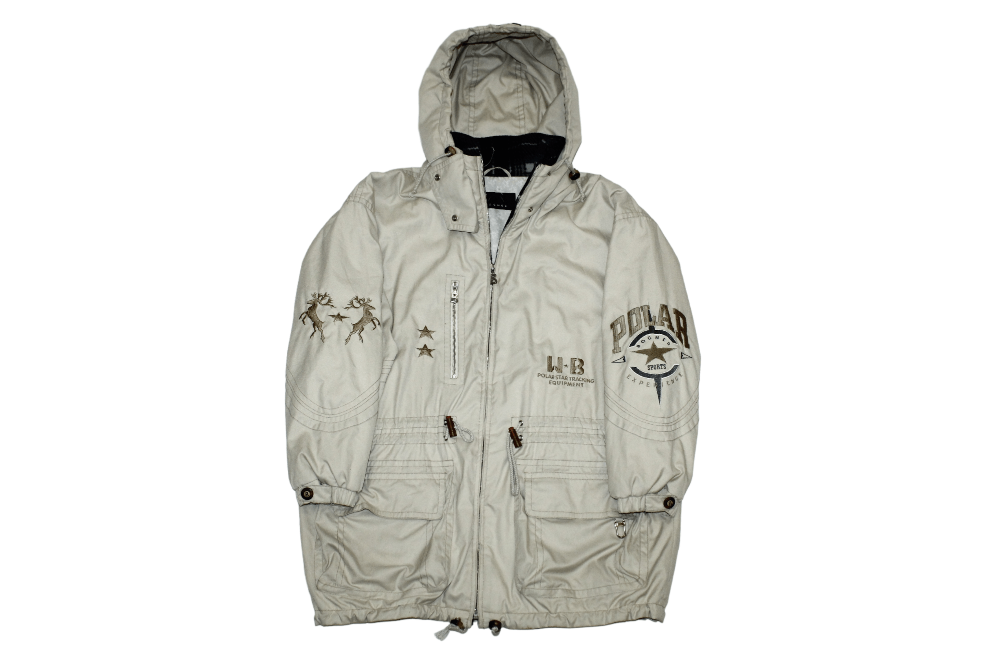 image of VTG Bogner Goan Thylmann Polar Star North West Ski Jacket in Beige, Men's (Size XL)