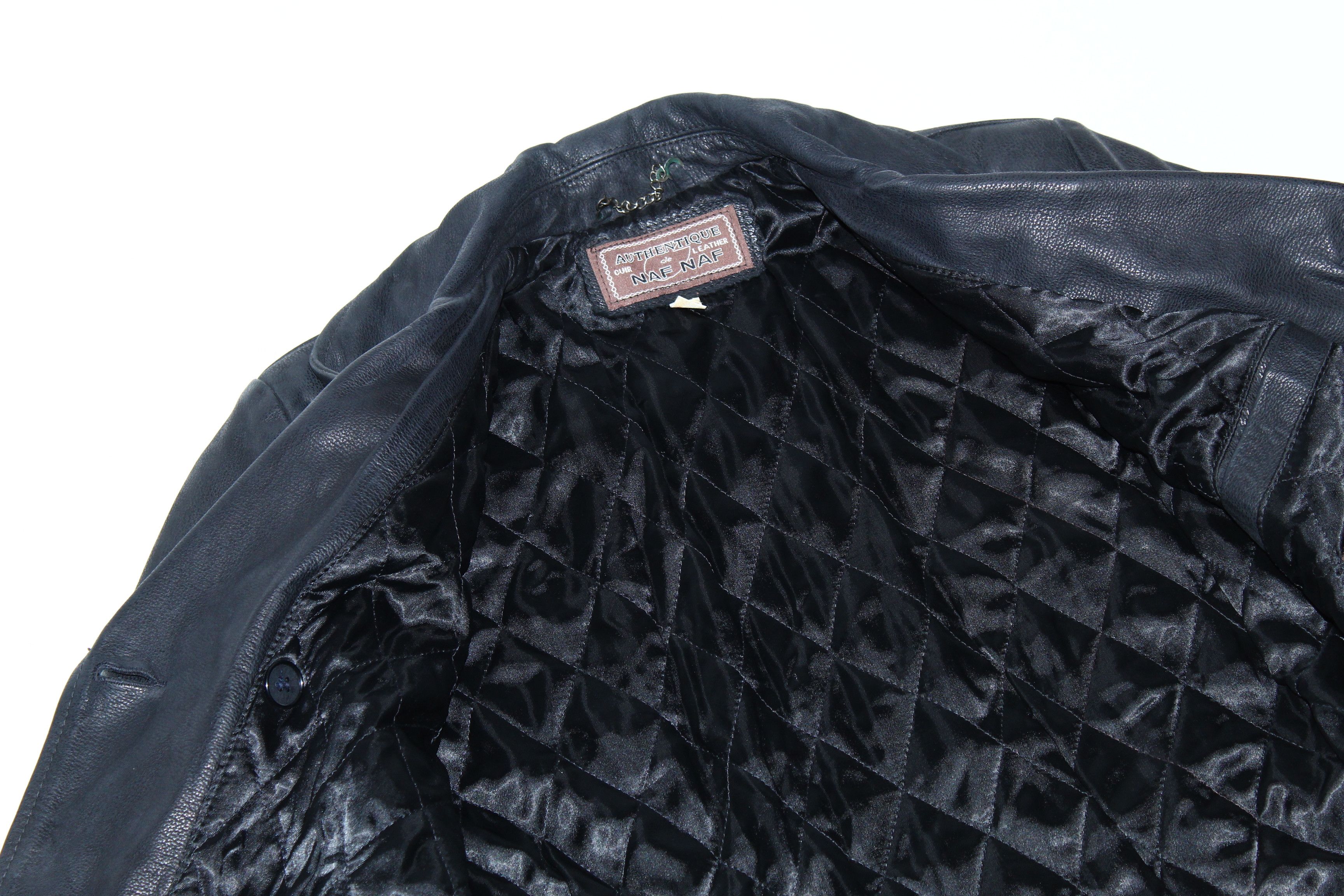 Genuine Leather VTG🔥 NAF NAF cuir de leather double breasted coat Size US S / EU 44-46 / 1 - 7 Thumbnail