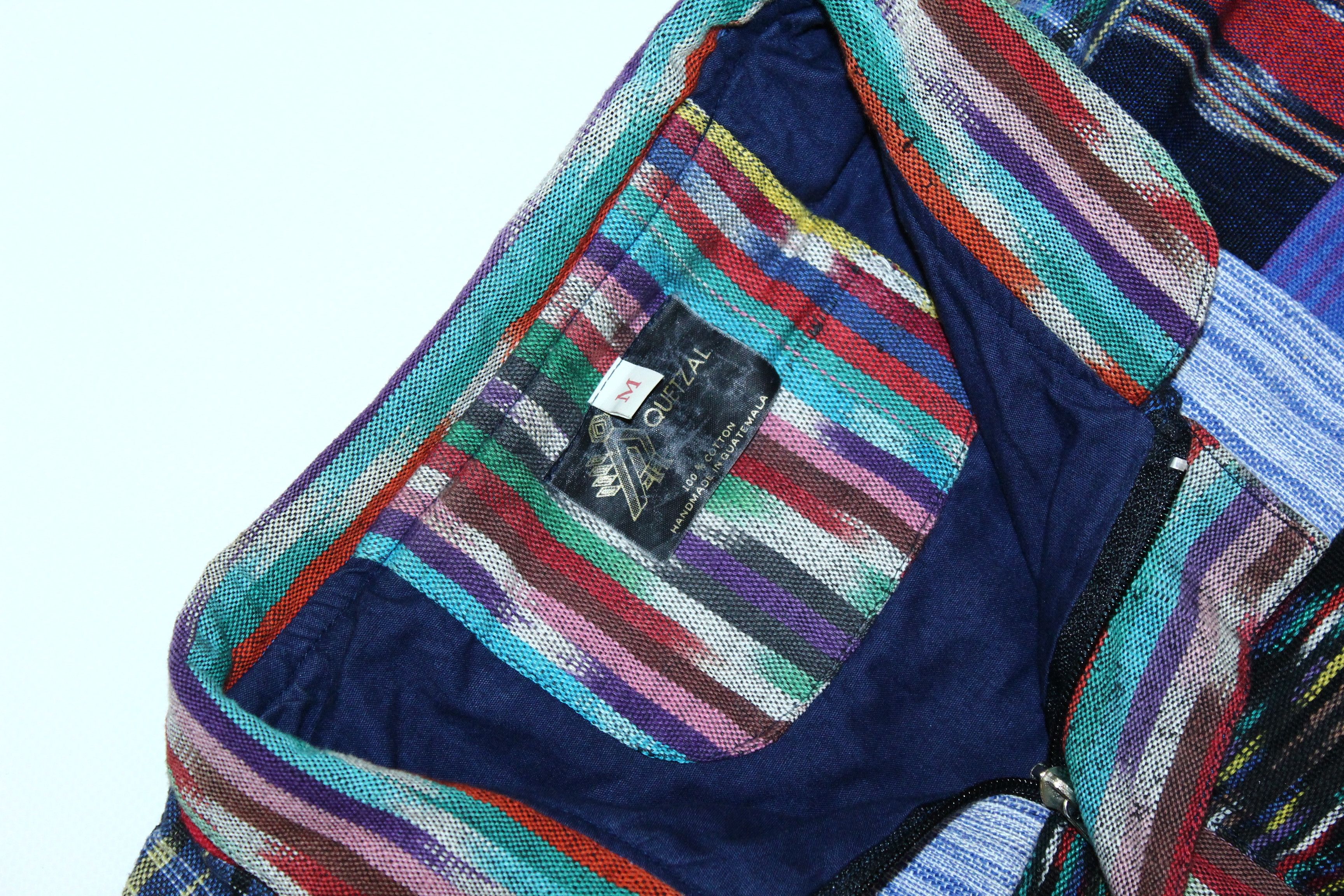 Japanese Brand Y2K💥Quetzal Crazy Patchwork Hidden Zip Woven Cotton Jacket Size US S / EU 44-46 / 1 - 2 Thumbnail