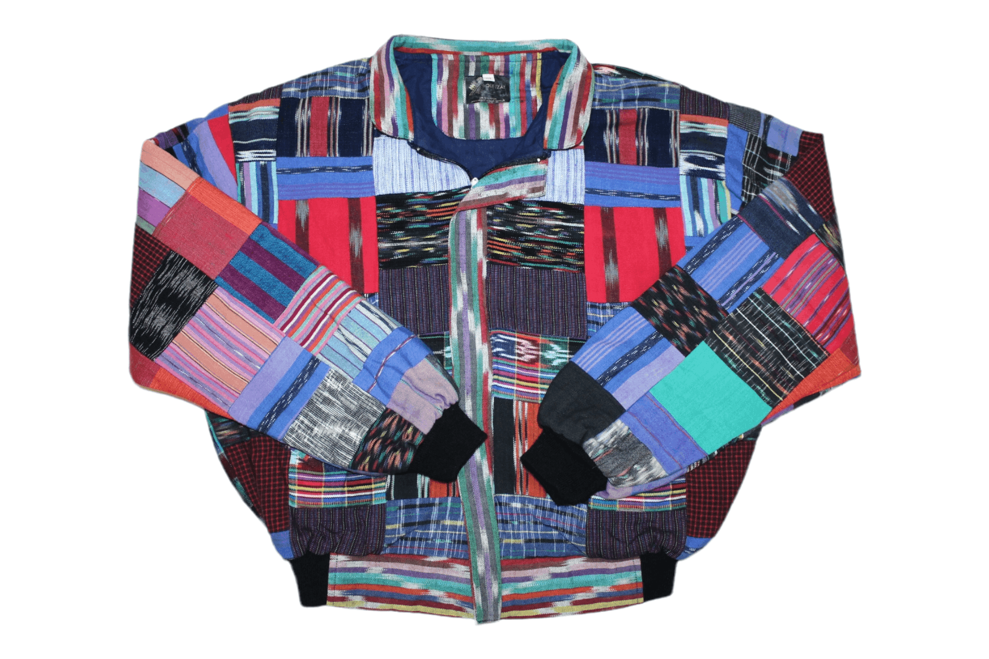Japanese Brand Y2K💥Quetzal Crazy Patchwork Hidden Zip Woven Cotton Jacket Size US S / EU 44-46 / 1 - 1 Thumbnail