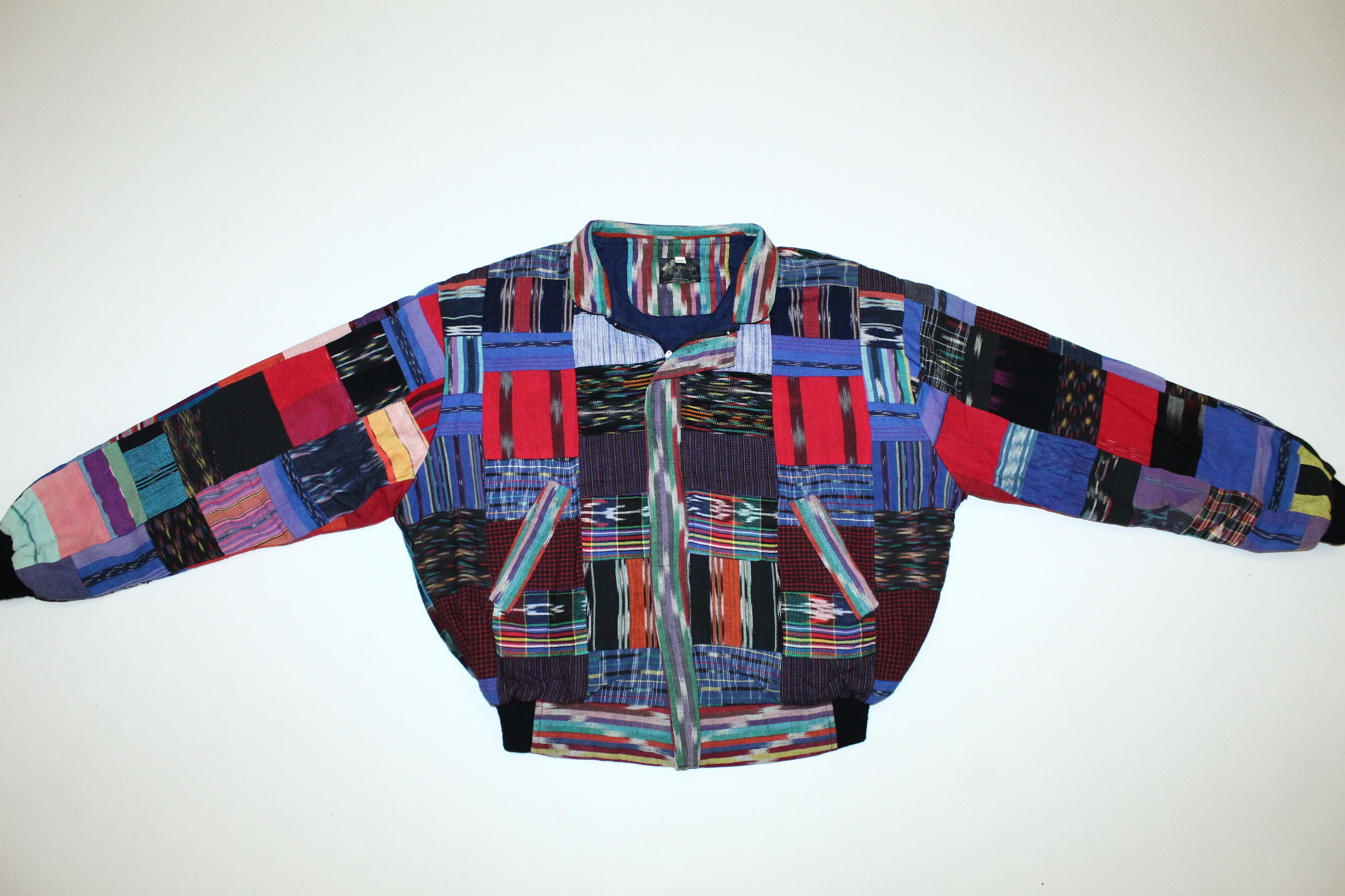 Japanese Brand Y2K💥Quetzal Crazy Patchwork Hidden Zip Woven Cotton Jacket Size US S / EU 44-46 / 1 - 6 Thumbnail