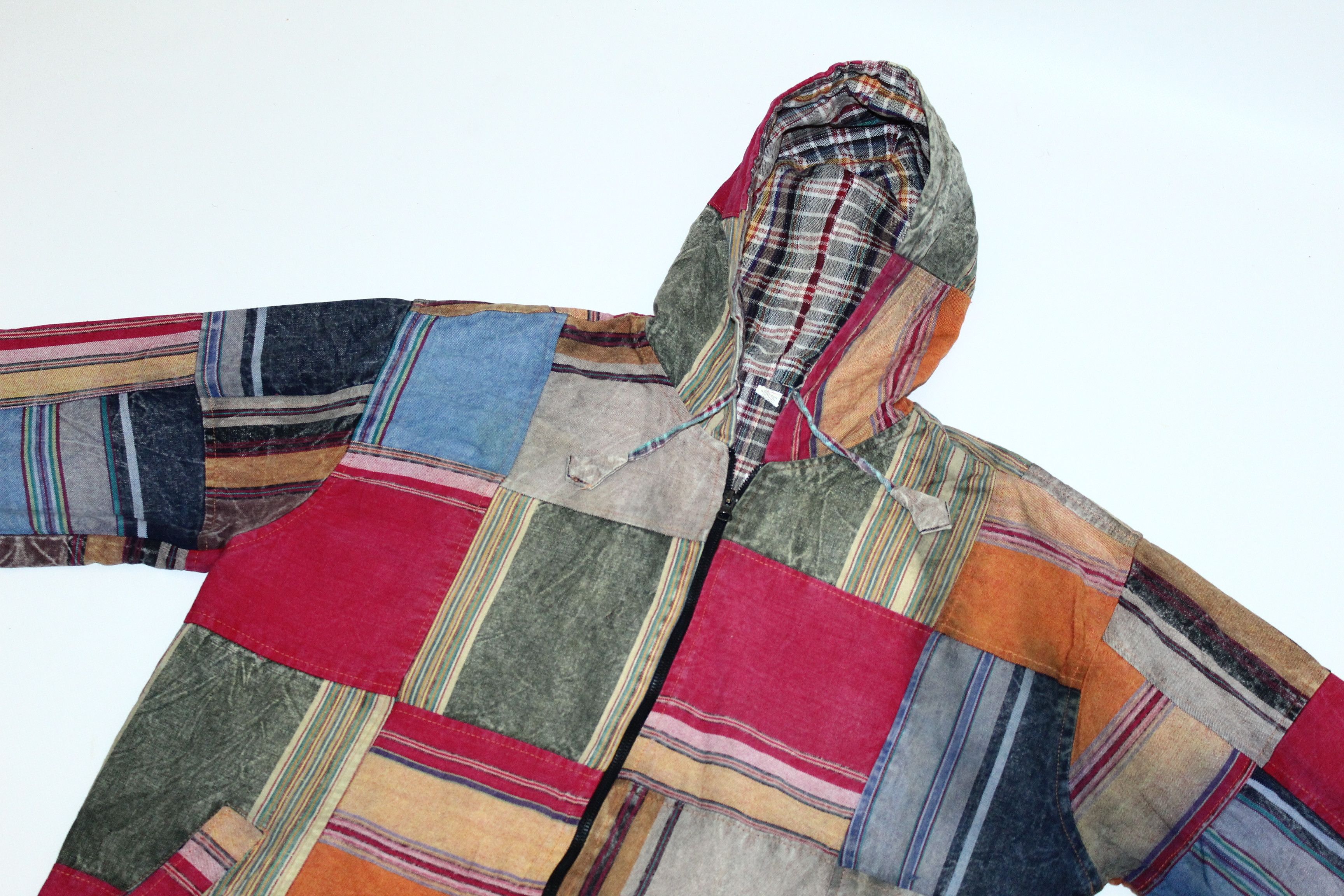 Beauty Beast 💥💥Designer madras wash faded patchwork Bode Style jacket. Size US XL / EU 56 / 4 - 5 Thumbnail