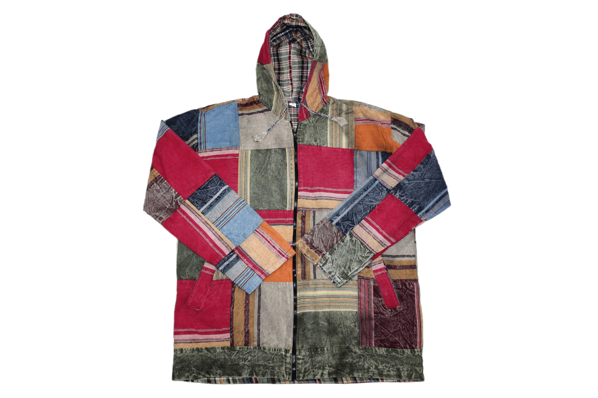 💥💥Designer madras wash faded patchwork Bode Style jacket.
