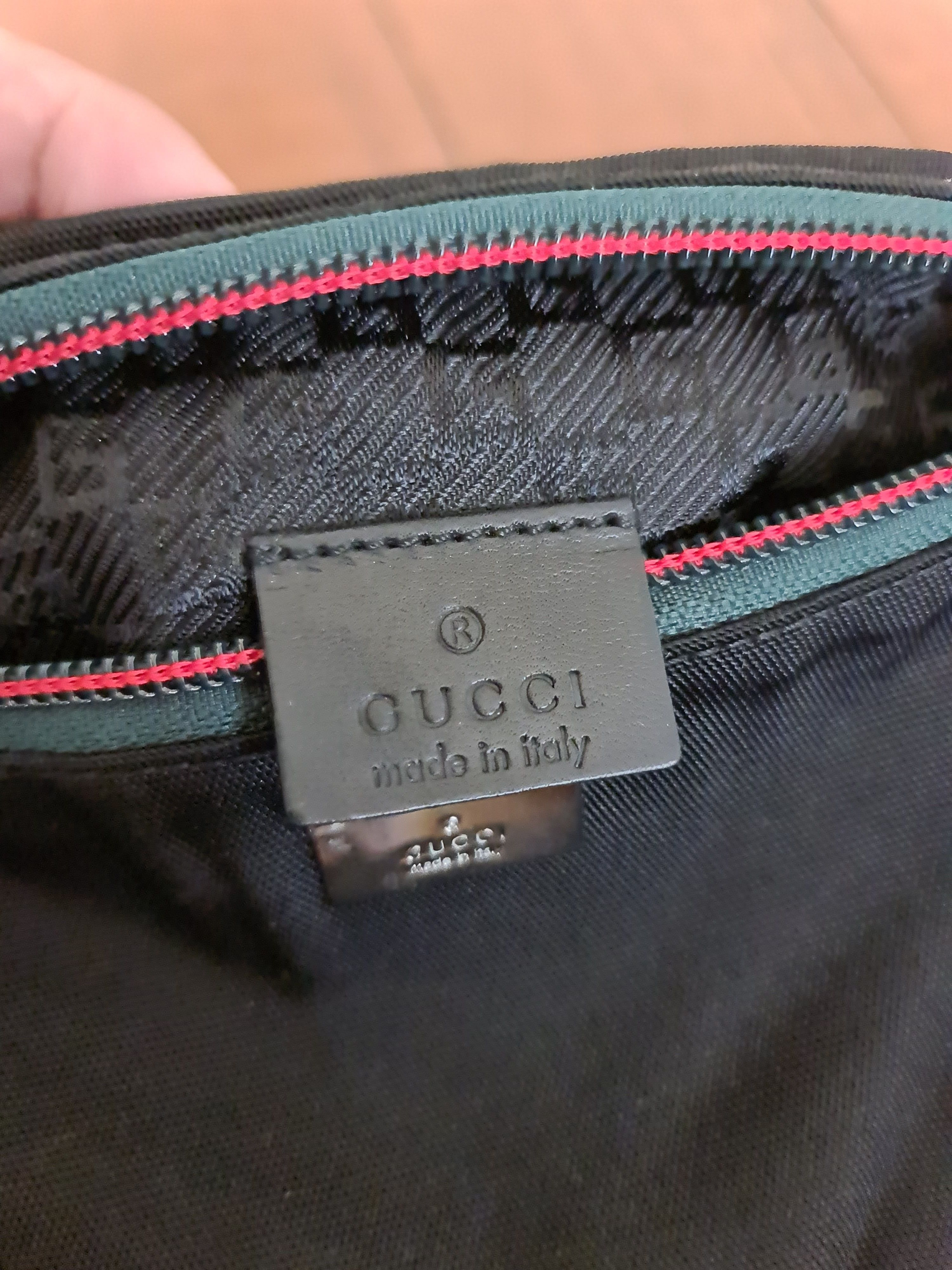Gucci Rare GUCCI Black Canvass Web Zip Drawstring Beltbag Size ONE SIZE - 3 Thumbnail