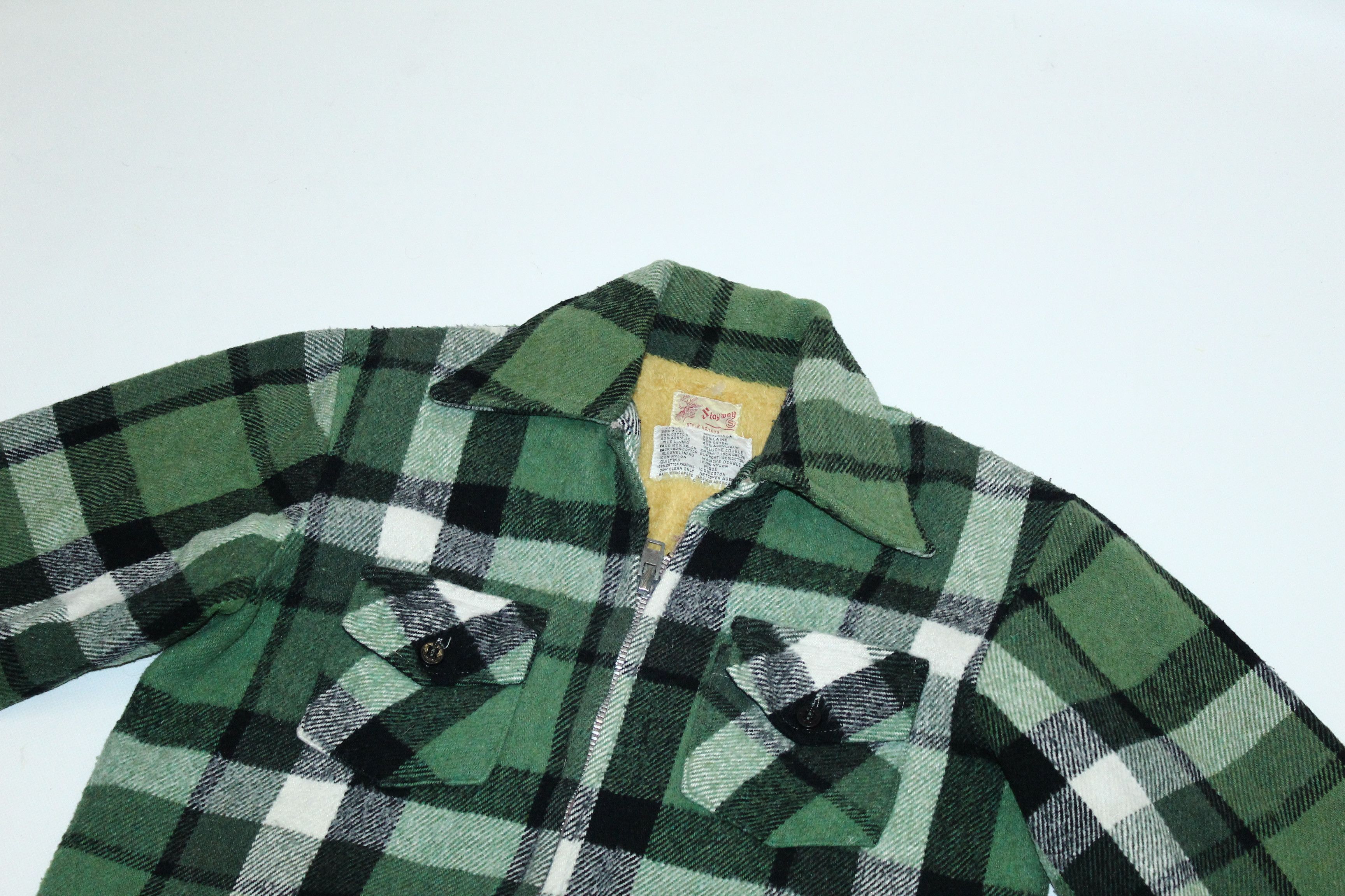 Lumberjack 💥RARE💥 60s 70s Stagway Green Plaid Lumberjack Jacket Size US S / EU 44-46 / 1 - 3 Thumbnail