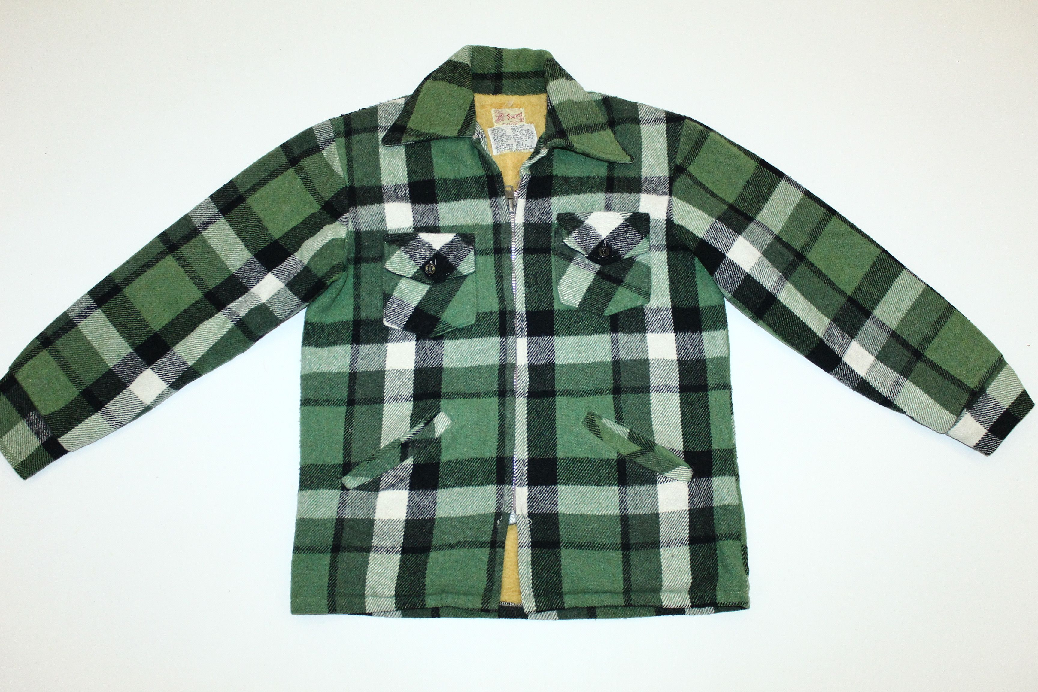 Lumberjack 💥RARE💥 60s 70s Stagway Green Plaid Lumberjack Jacket Size US S / EU 44-46 / 1 - 2 Thumbnail
