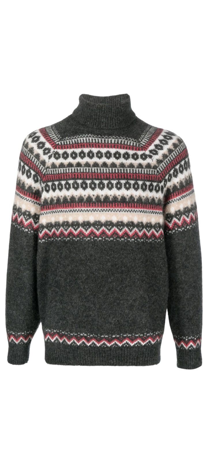 Brunello Cucinelli Roll Neck Intarsia-Knit Jumper