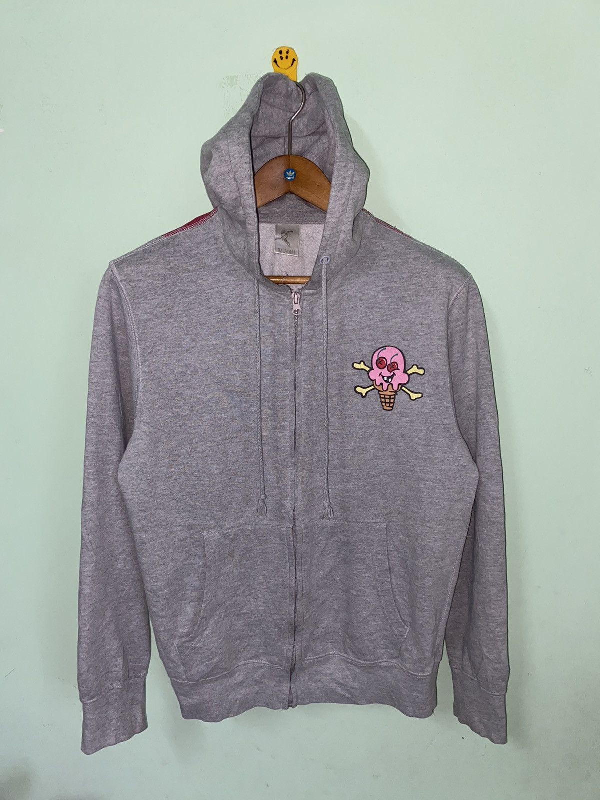 スウェット・トレーナー ICECREAM Cones & Bones Zip Through Hoodie Grey Navy ICECREAM Cones & Bones Zip Through Hoodie Grey Navy