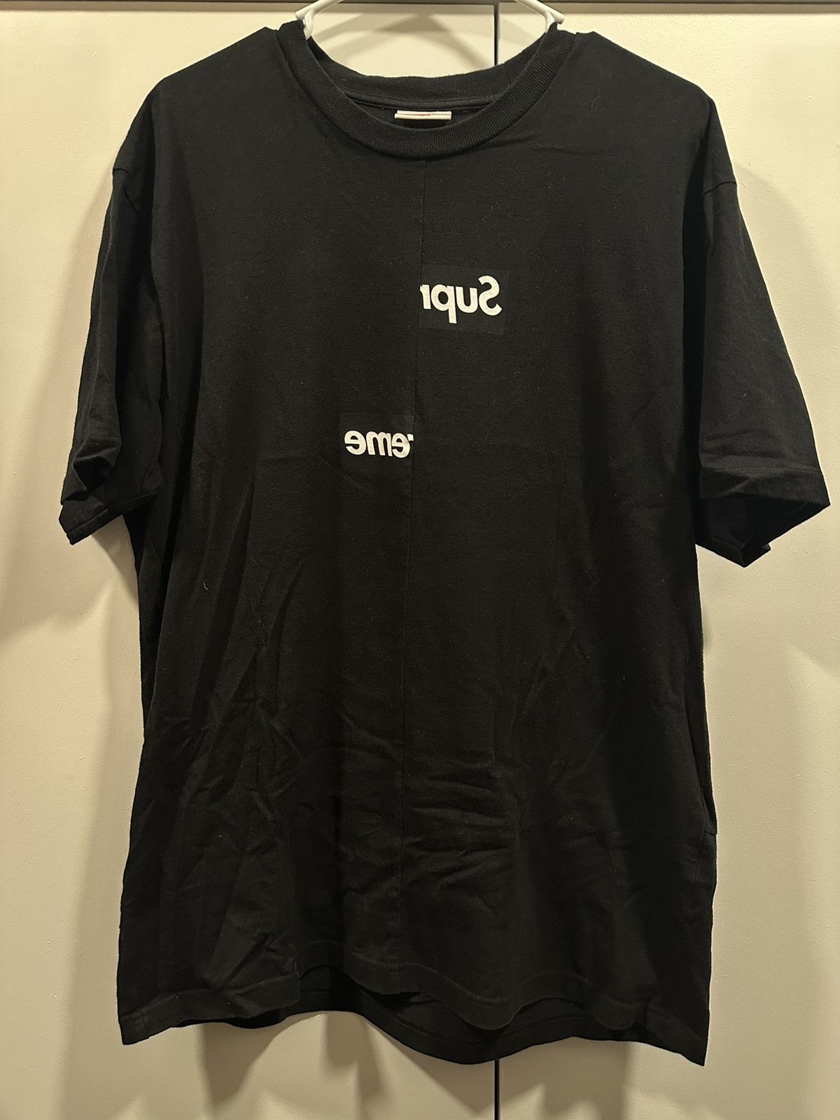 SUPRIME x CDG split box logo offers black t-shirt Size Large