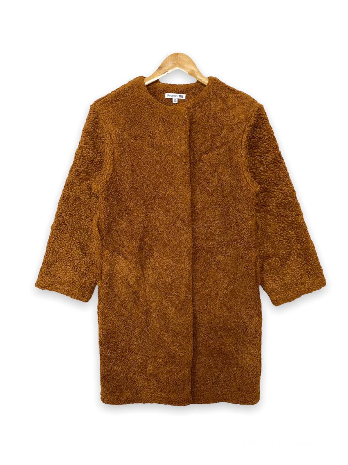 Image of J W Anderson Jw Anderson Uniqlo Sherpa Fleece Jacket in Brown, Men's (Size XS)