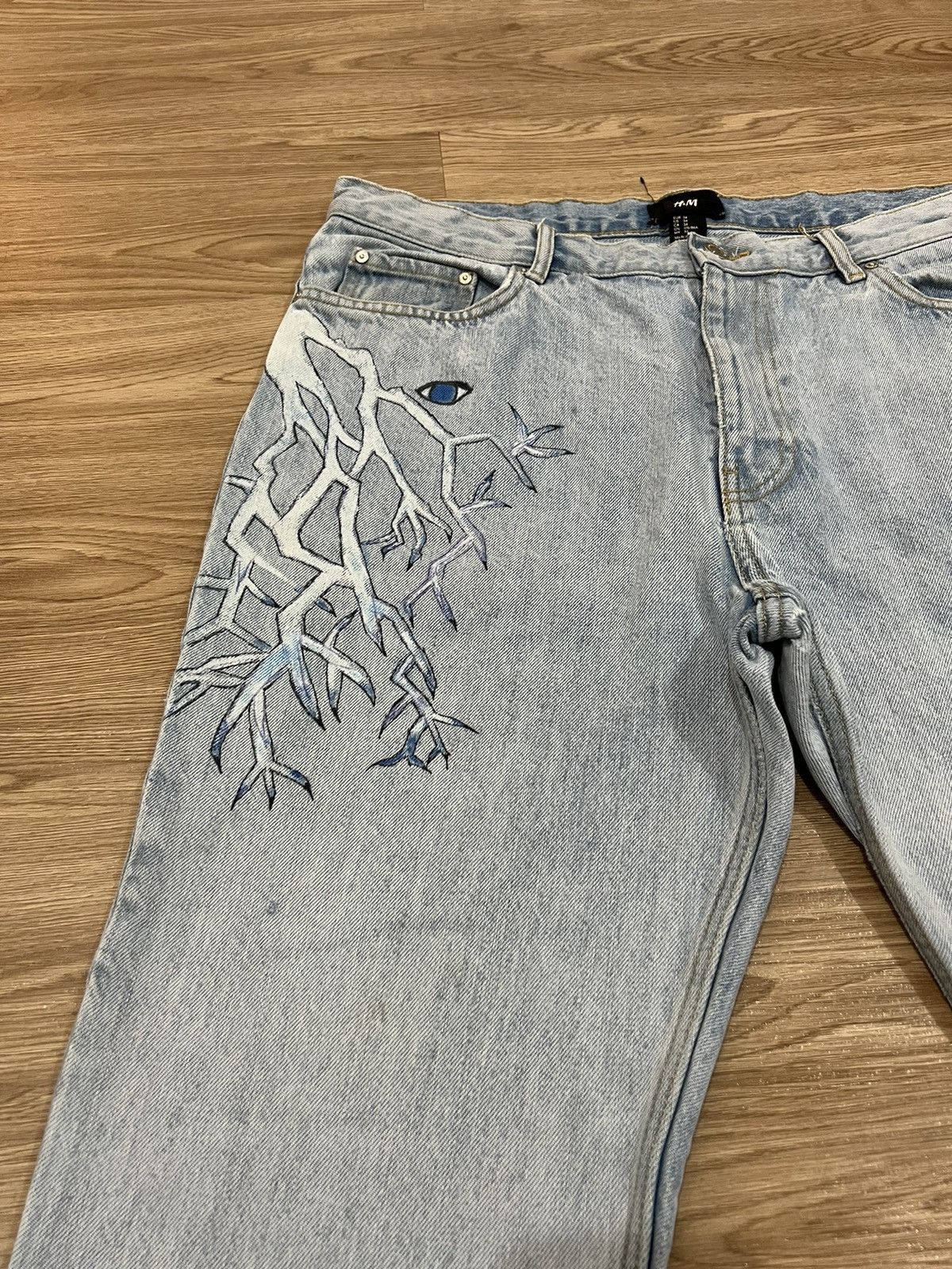 H&M 🔥MEGA RARE🔥Smiley Painter Jeans Kapital Style Size US 34 / EU 50 - 5 Thumbnail