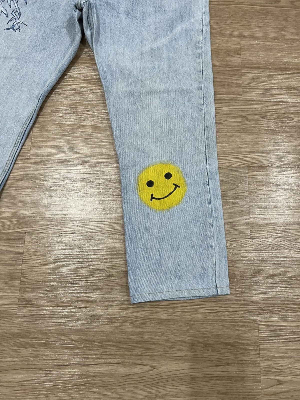 H&M 🔥MEGA RARE🔥Smiley Painter Jeans Kapital Style Size US 34 / EU 50 - 3 Thumbnail