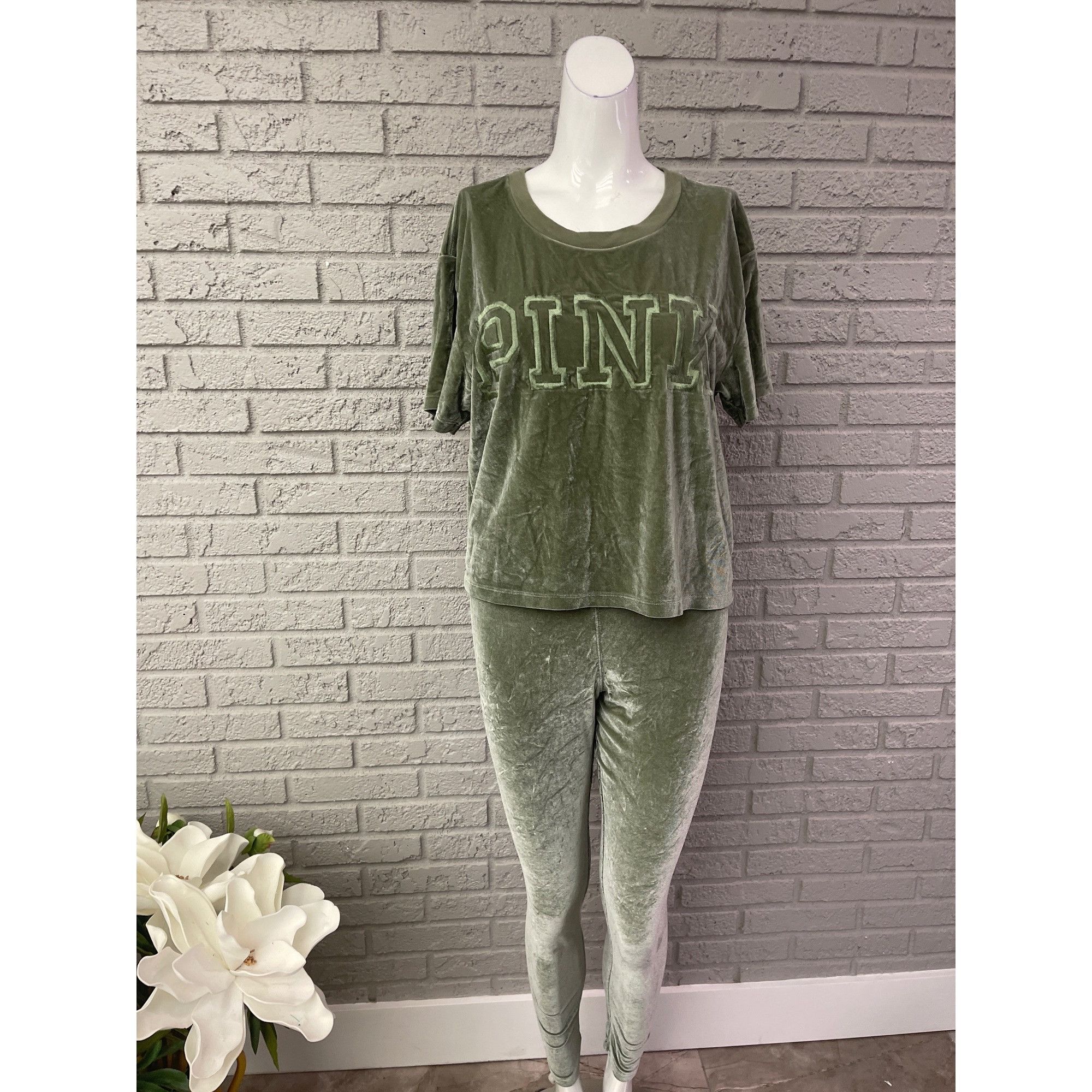 Pantalon Velours Bling PINK By Victoria’s Secret - Taille XS, Rose, Occasion Très Bon état