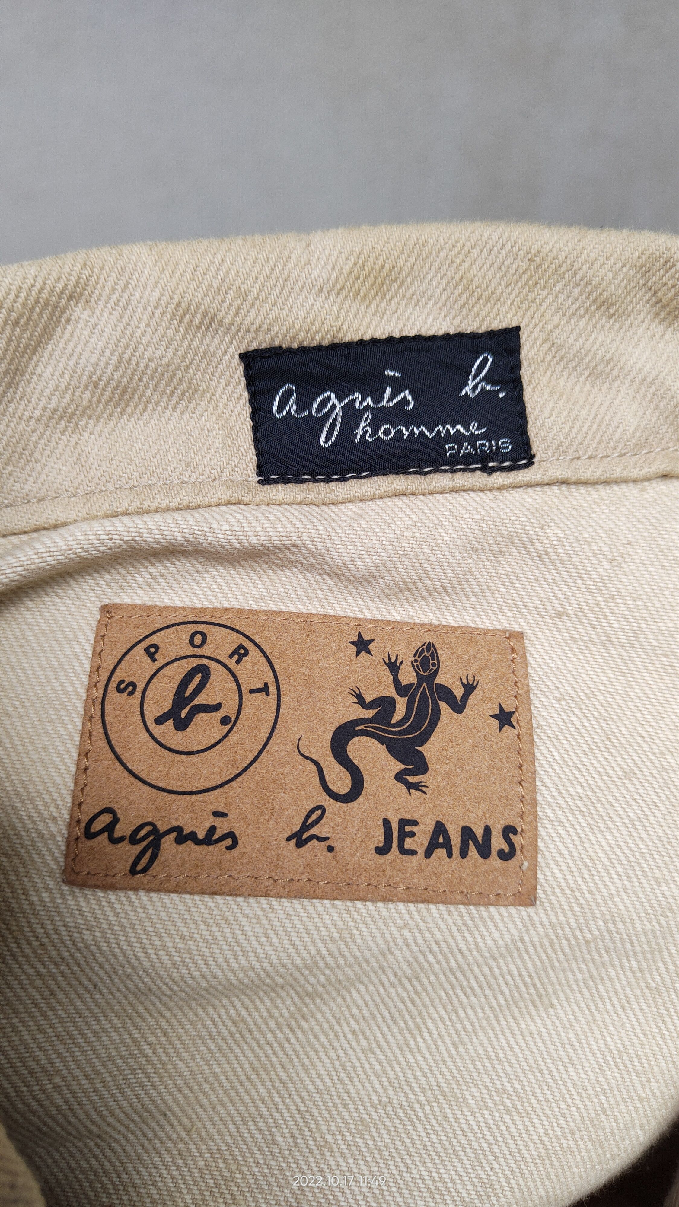 Designer × agnes b. AGNES B DISTRESSED TRUCKER DENIME JACKET Size US L / EU 52-54 / 3 - 4 Thumbnail