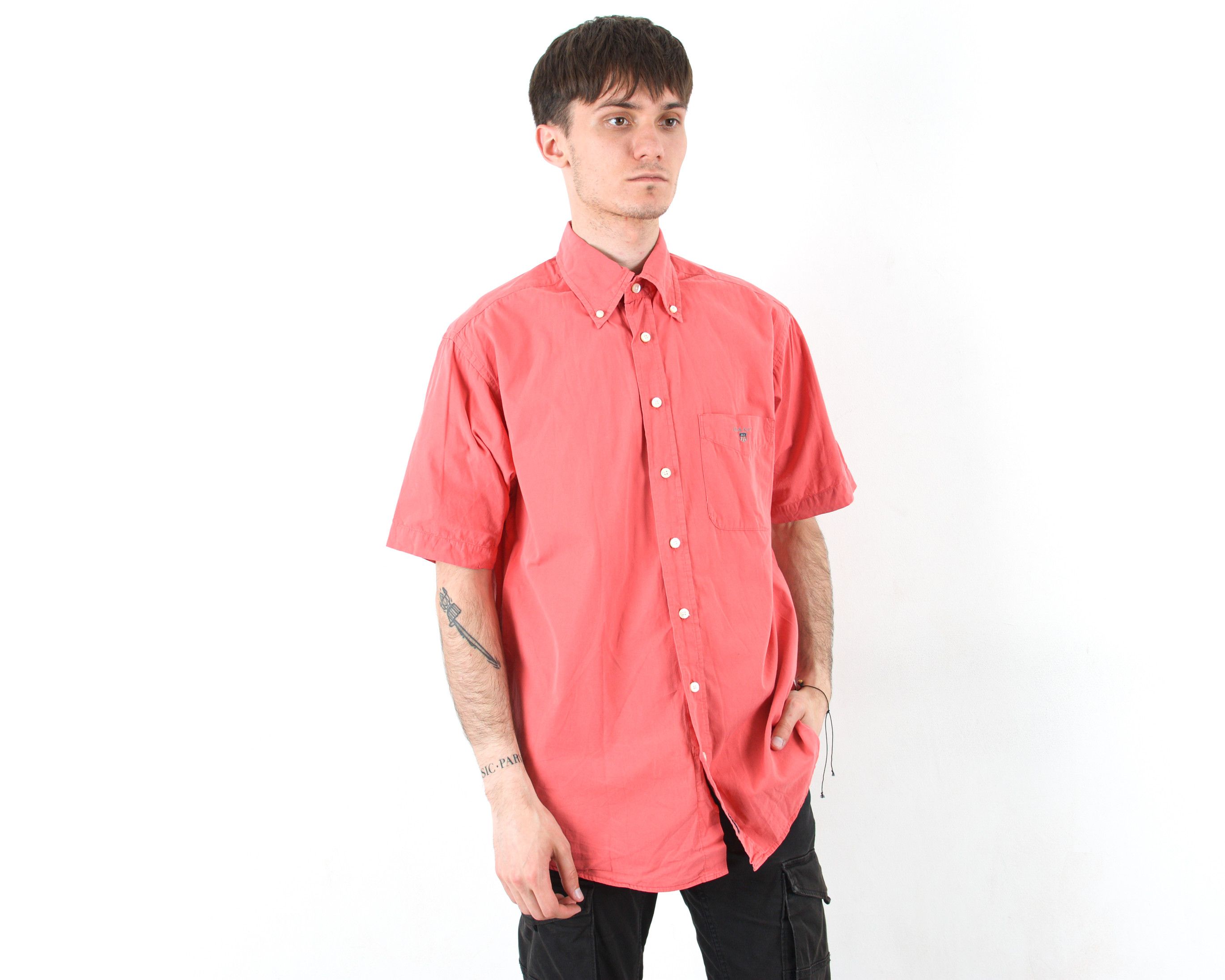 Gant × Vintage 'Phoenix Poplin' Men M Casual Shirt Button Up Short Sleeve Size US M / EU 48-50 / 2 - 1 Thumbnail