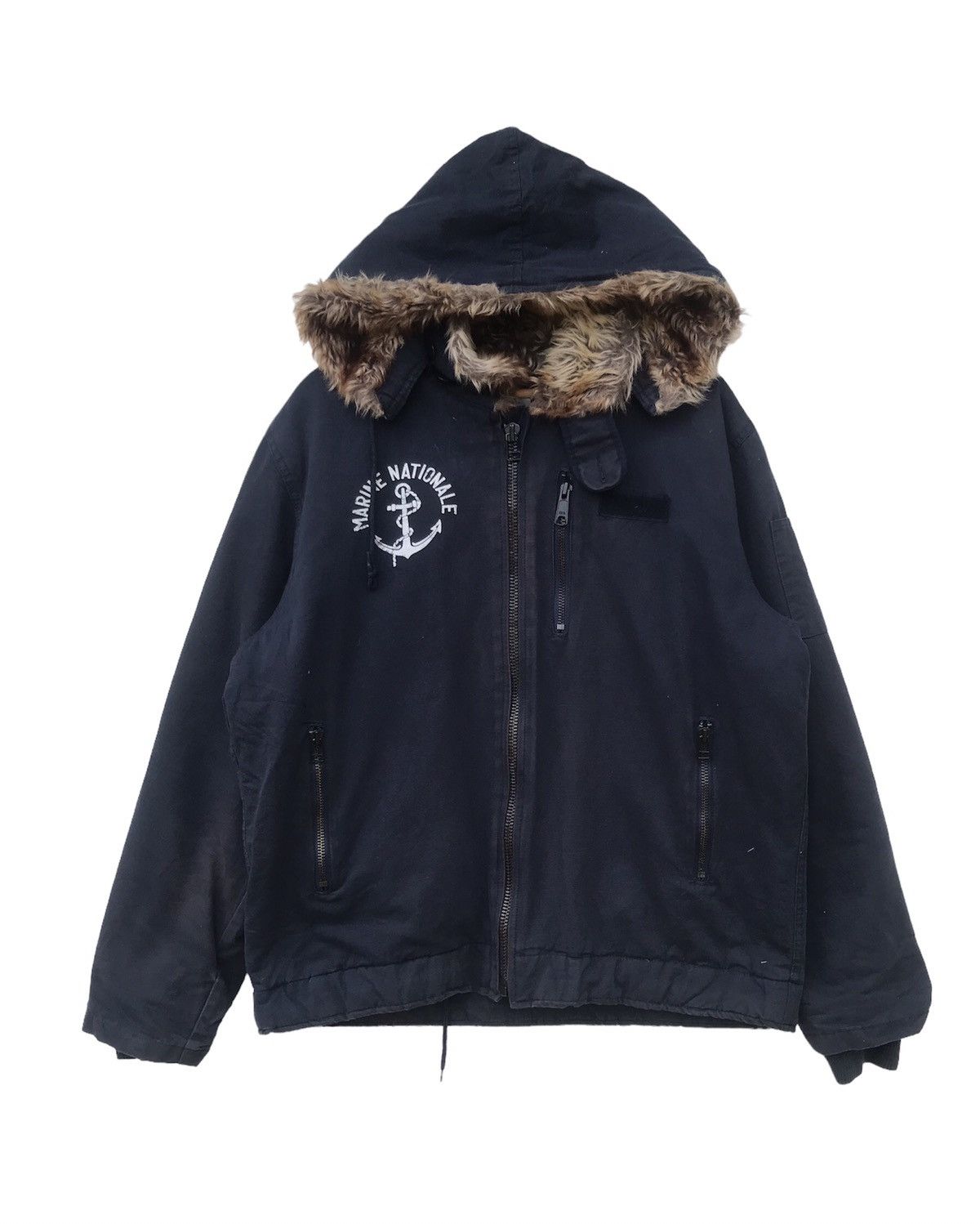 Japanese Brand × Vintage Marine Nationale Fur Bomber Jacket Size US L / EU 52-54 / 3 - 1 Thumbnail