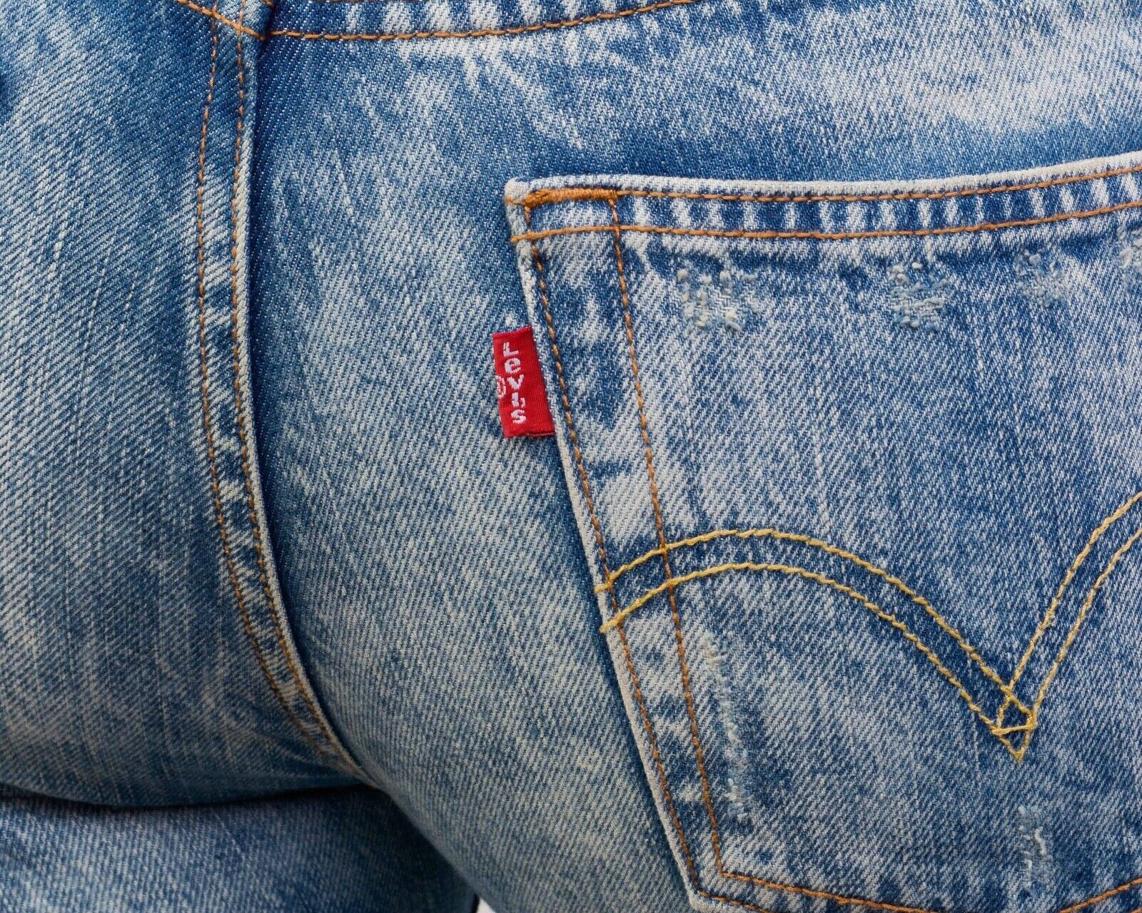 Levi's Women's 501 Jeans Ripped Denim Trousers Pants Bottoms Size 33" - 8 Thumbnail