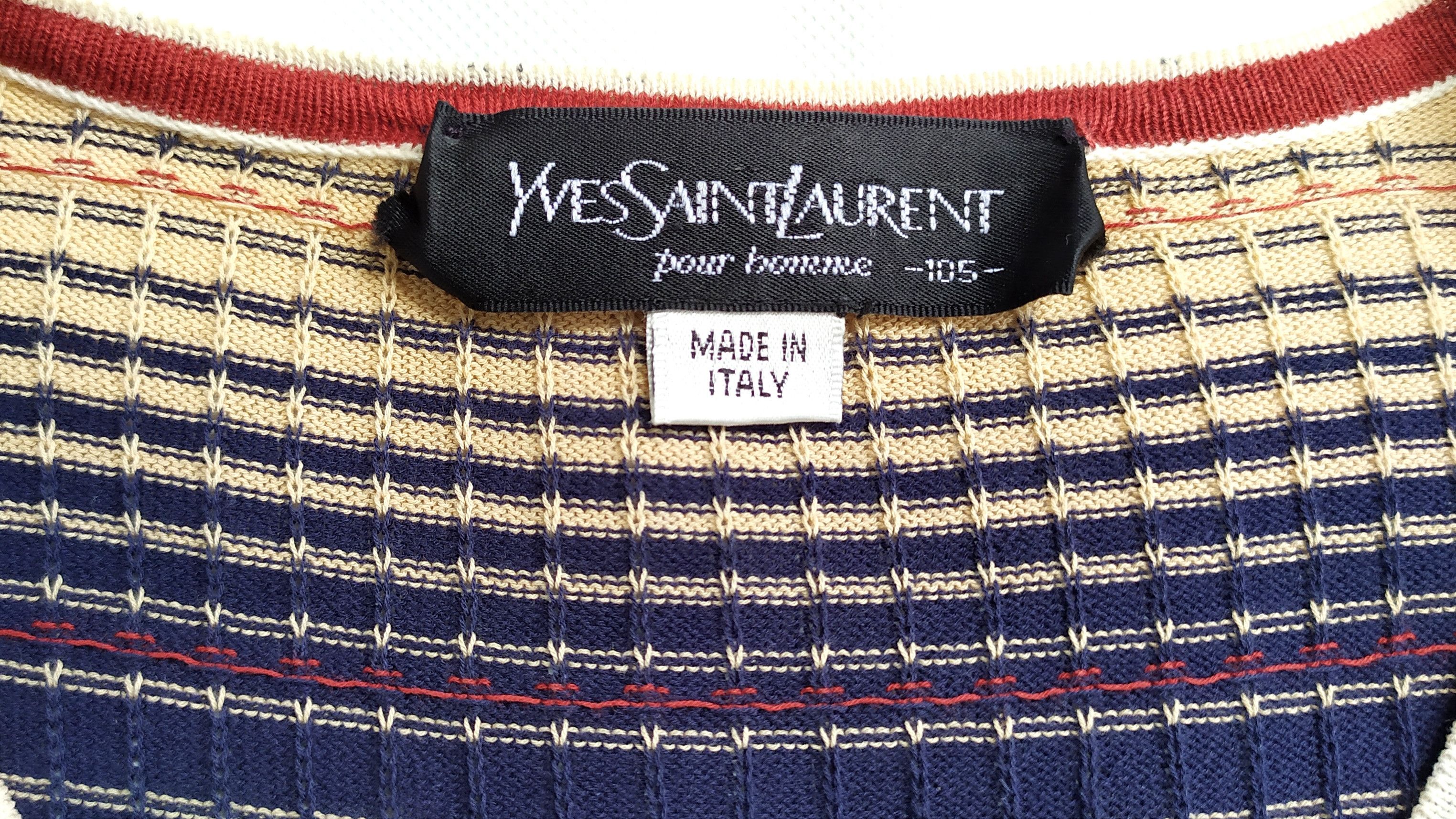Yves Saint Laurent Vtg Yves Saint Laurent knit t shirt size 105 / L Size US L / EU 52-54 / 3 - 9 Thumbnail