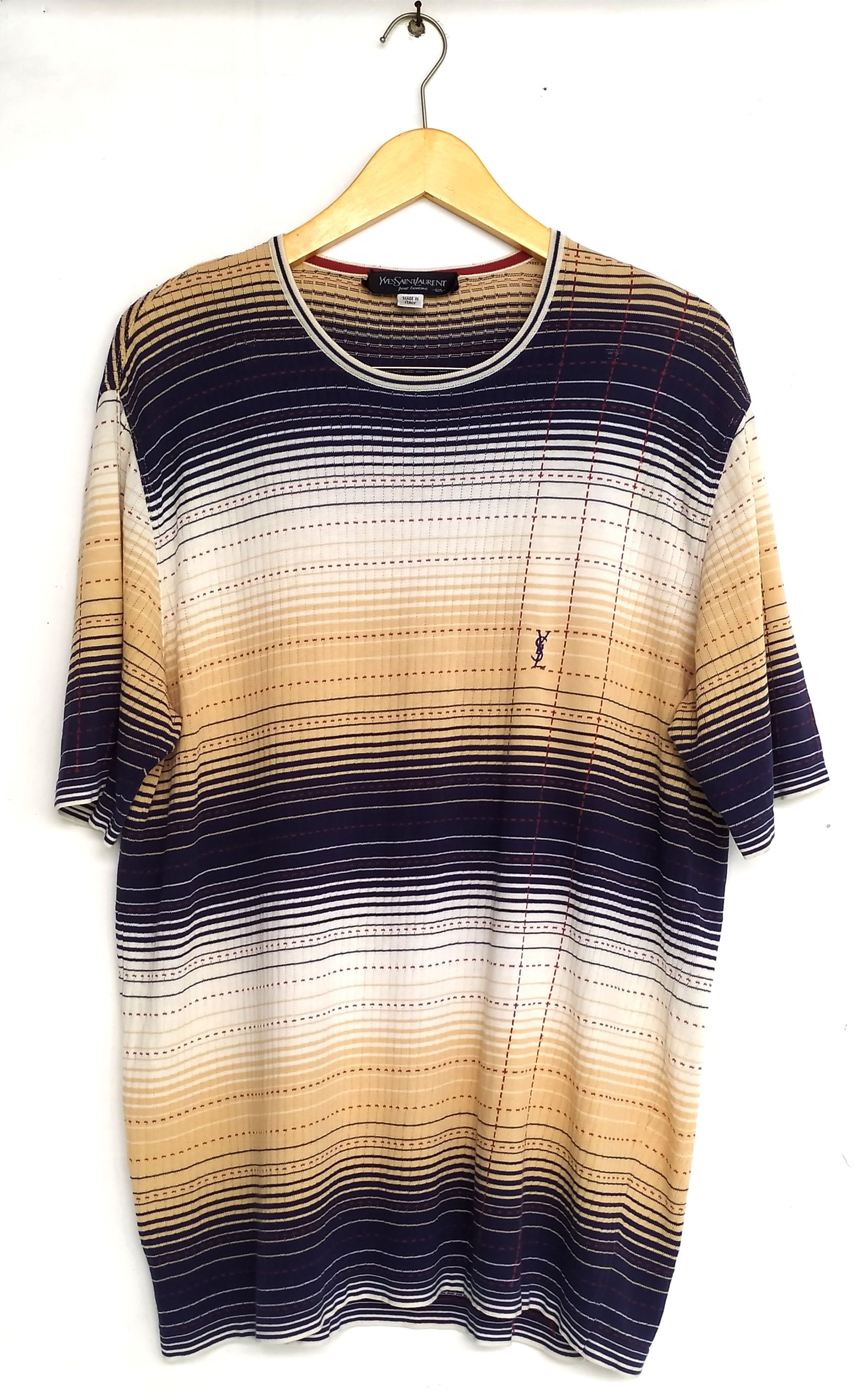 Yves Saint Laurent Vtg Yves Saint Laurent knit t shirt size 105 / L Size US L / EU 52-54 / 3 - 1 Thumbnail