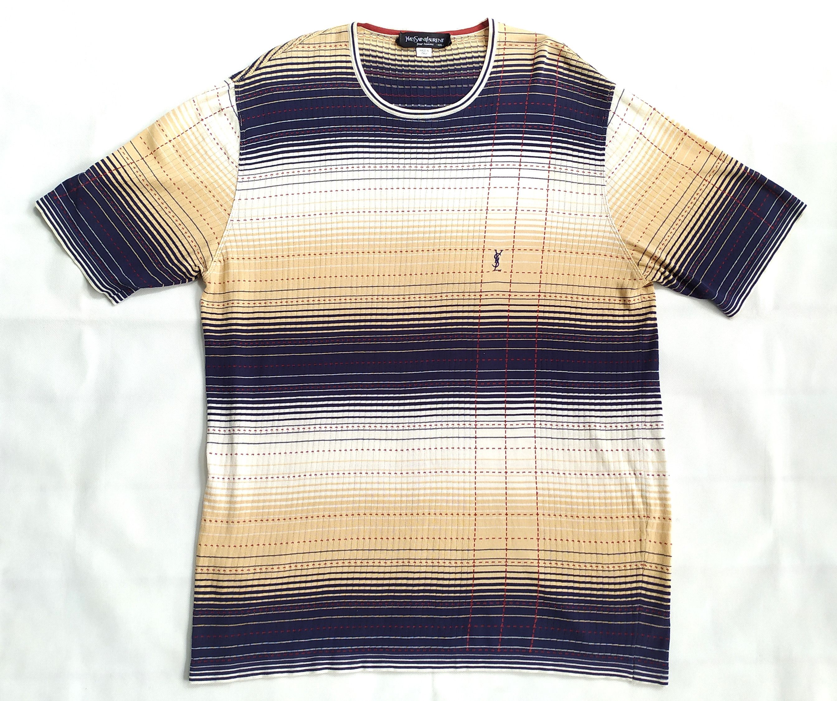 Yves Saint Laurent Vtg Yves Saint Laurent knit t shirt size 105 / L Size US L / EU 52-54 / 3 - 3 Thumbnail